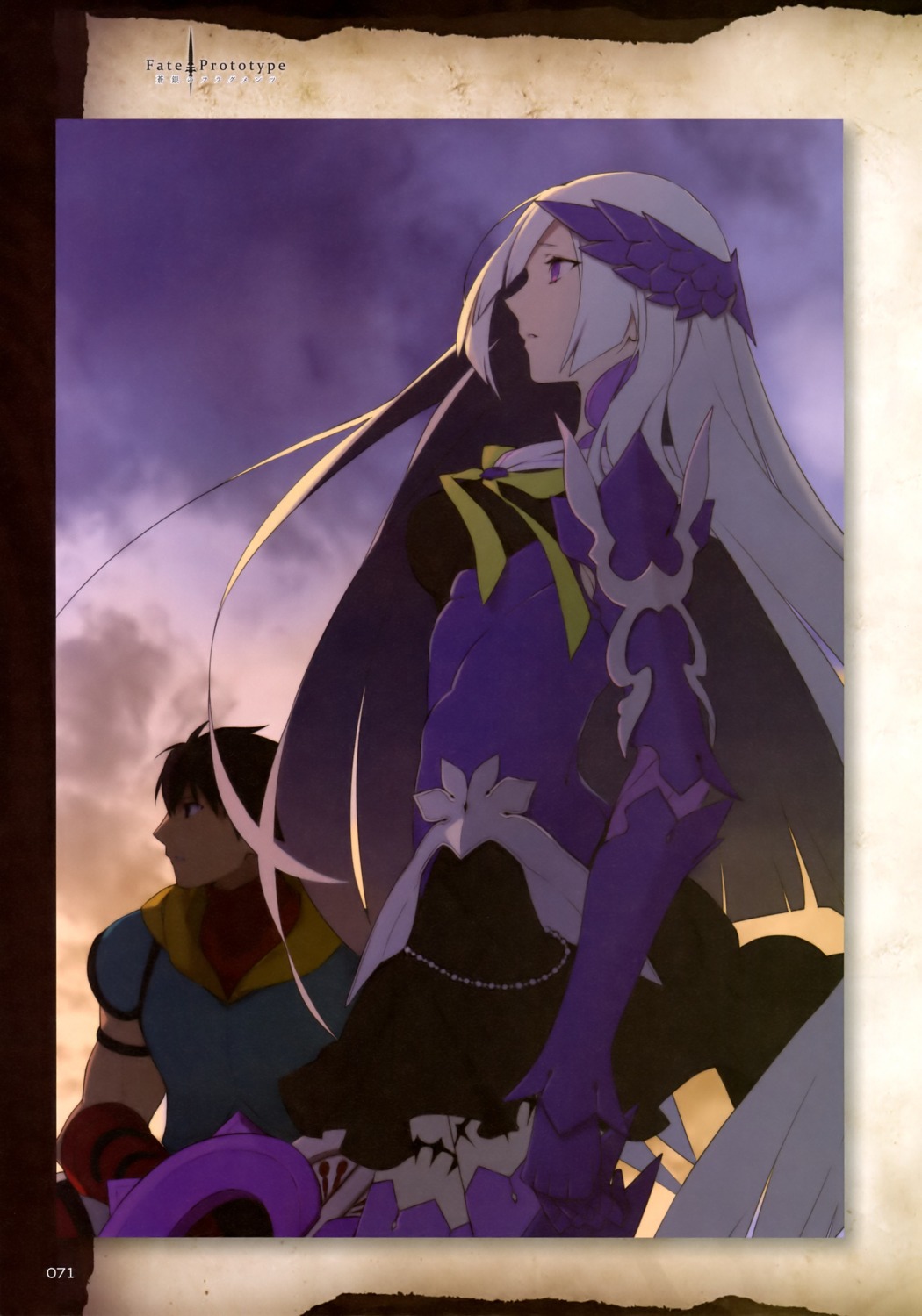 archer_(fate/prototype:_fragments), armor, fate/prototype, fate/prototype:_fragments_of_blue_and_silver, fate/stay_night, lancer_(fate/prototype:_fragments), nakahara, thighhighs