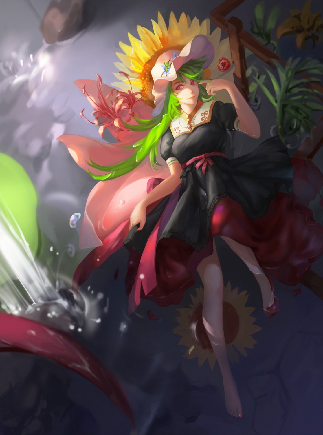 dress, kazami_yuuka, polskash, touhou, wet
