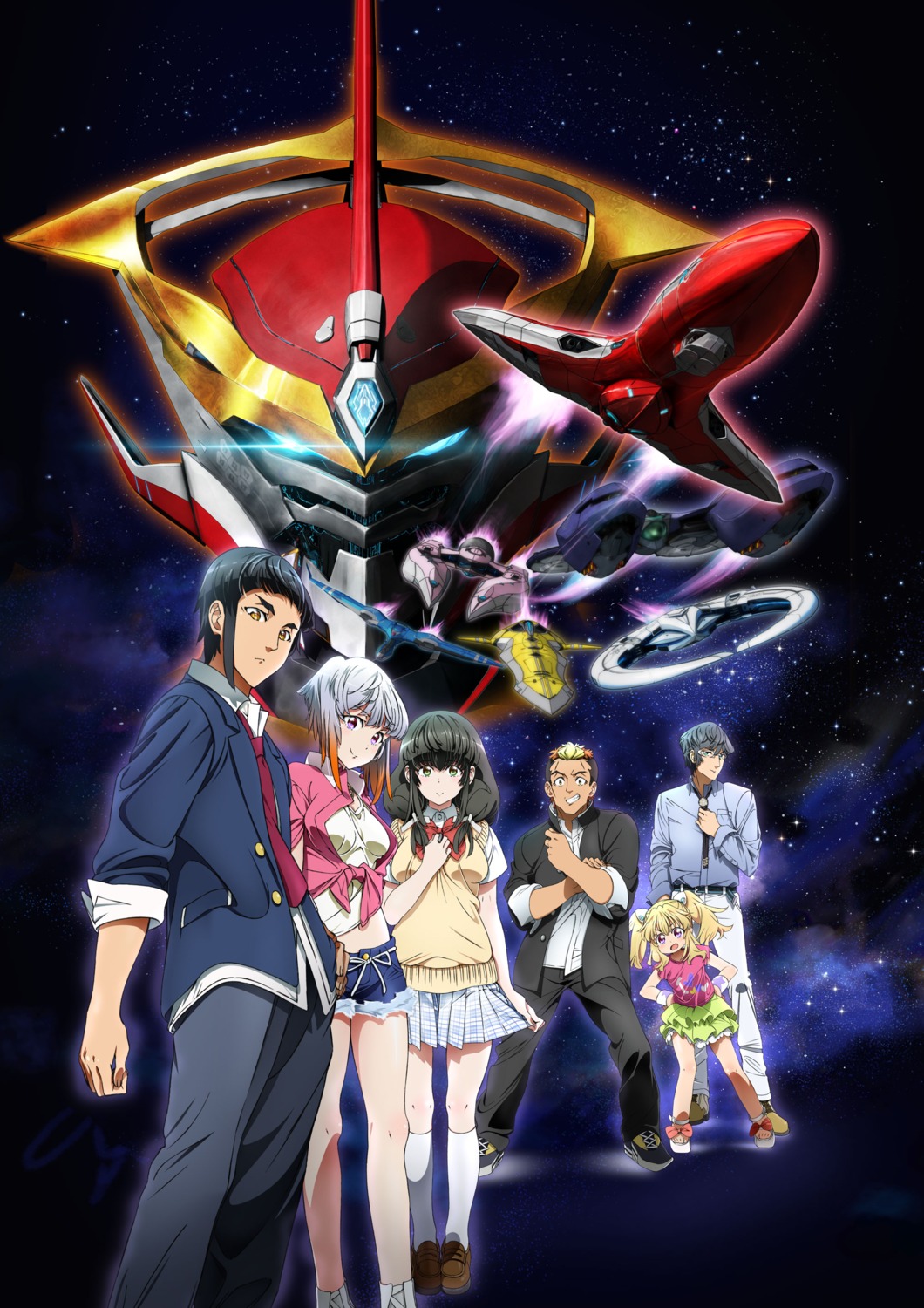 aquarion_logos, digital_version, domon_tsutomu, hayato_kuujou, kaibuki_akira, kikogami_kokone, mecha, seifuku, tsukigane_maia, uminagi_karan