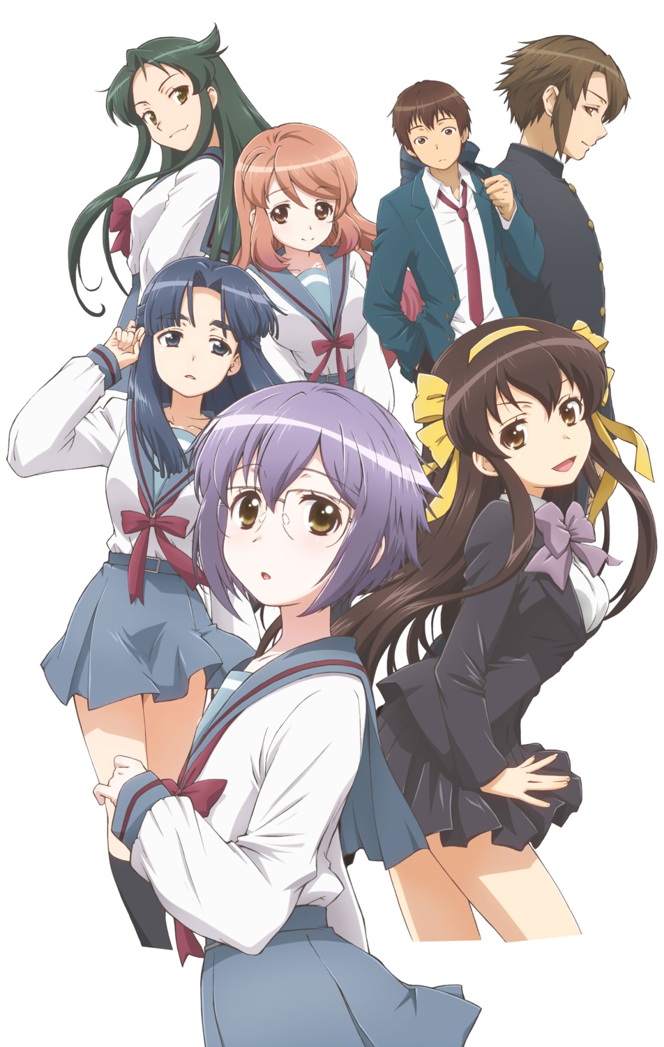 asahina_mikuru, asakura_ryouko, digital_version, koizumi_itsuki, kyon, megane, nagato_yuki, nagato_yuki-chan_no_shoushitsu