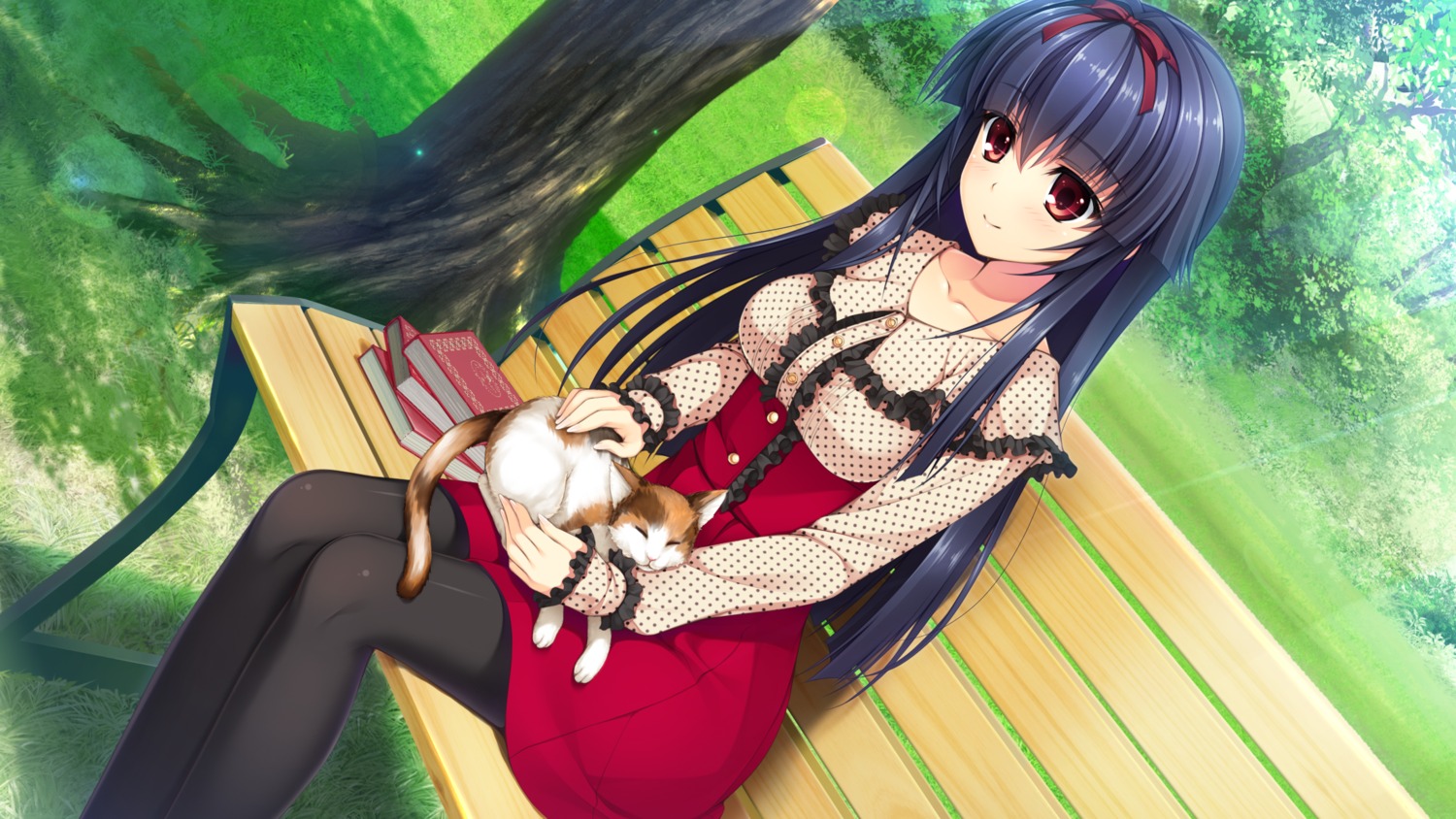 asami_asami, game_cg, hibiki_works, himekawa_honami, neko, pantyhose, pretty_x_cation_2