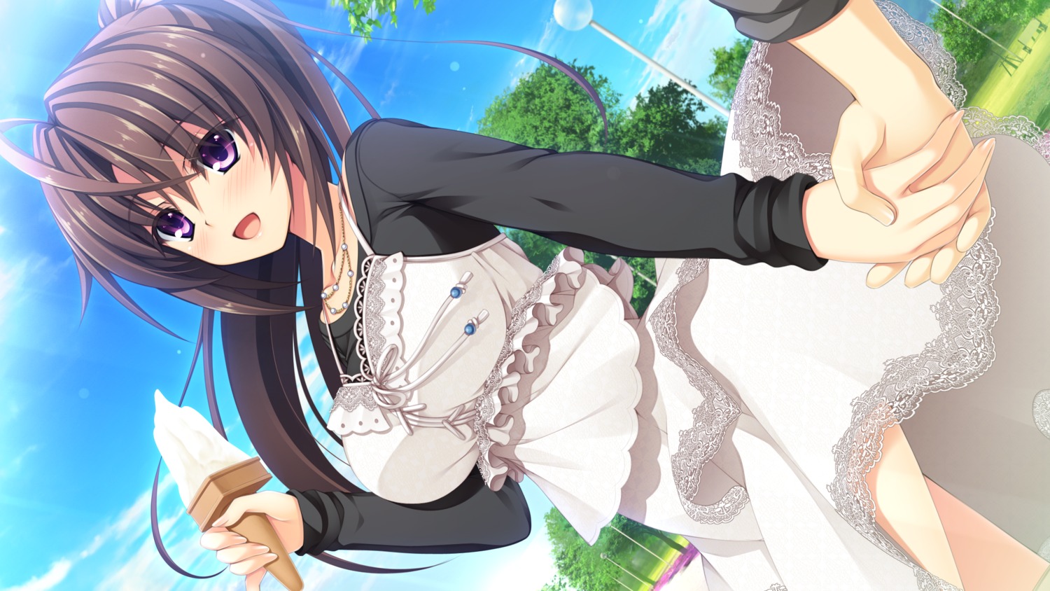 asami_asami, ashiya_suzuka, dress, game_cg, hibiki_works, pretty_x_cation_2, skirt_lift
