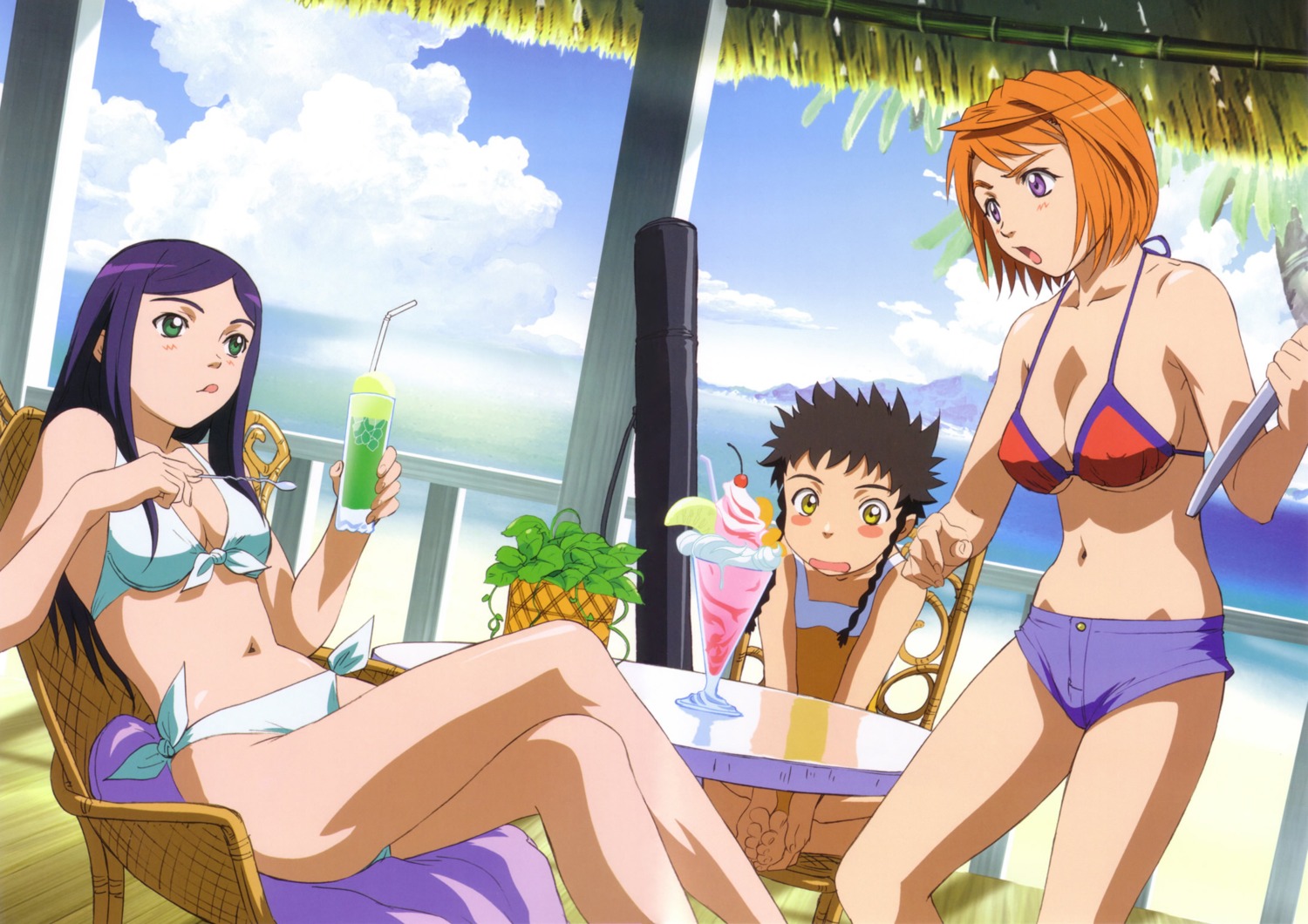 bikini, cleavage, kuga_natsuki, mai_hime, minagi_mikoto, swimsuits, tokiha_mai
