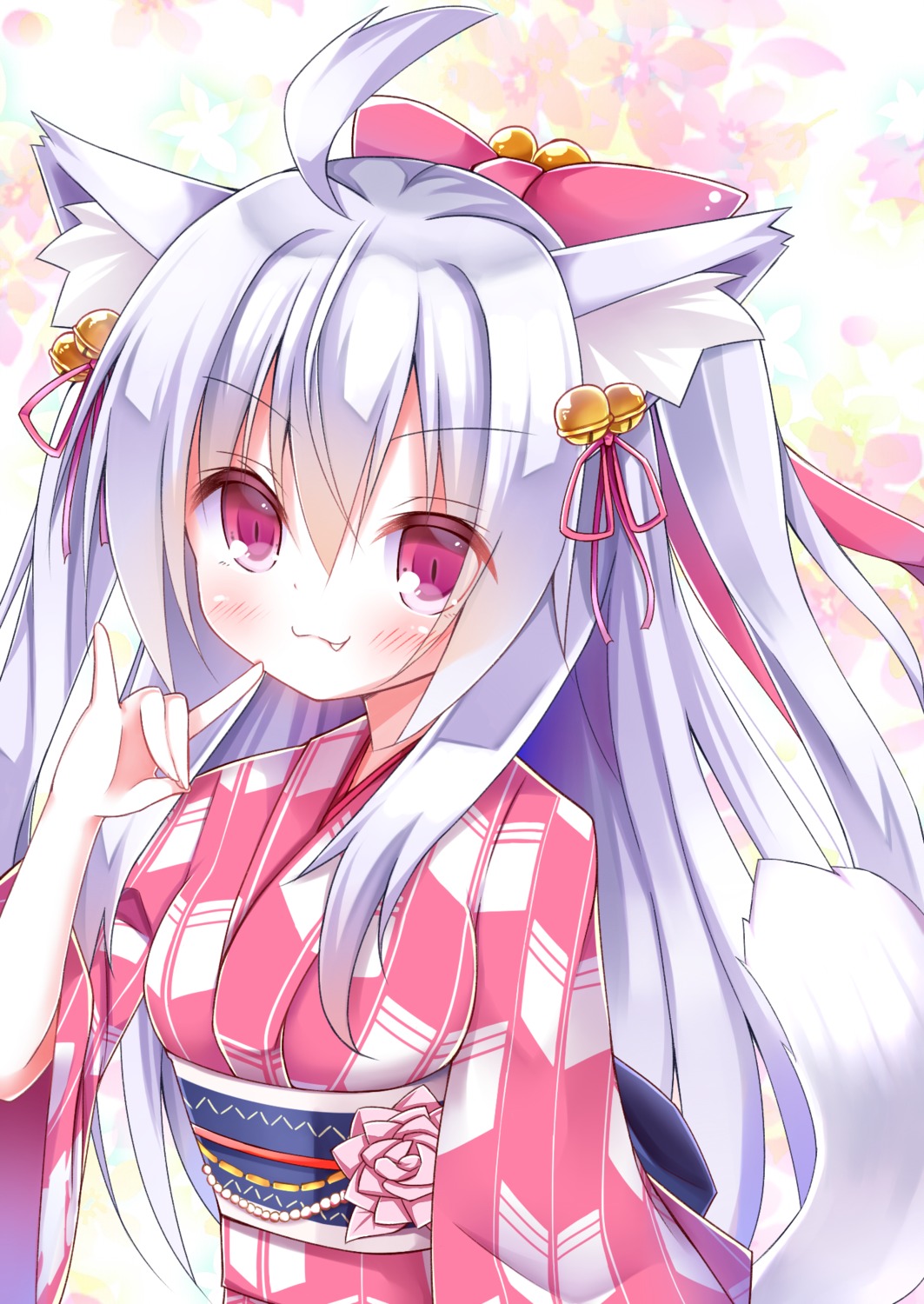 animal_ears, esureki, japanese_clothes, phantasy_star_online_2, tail