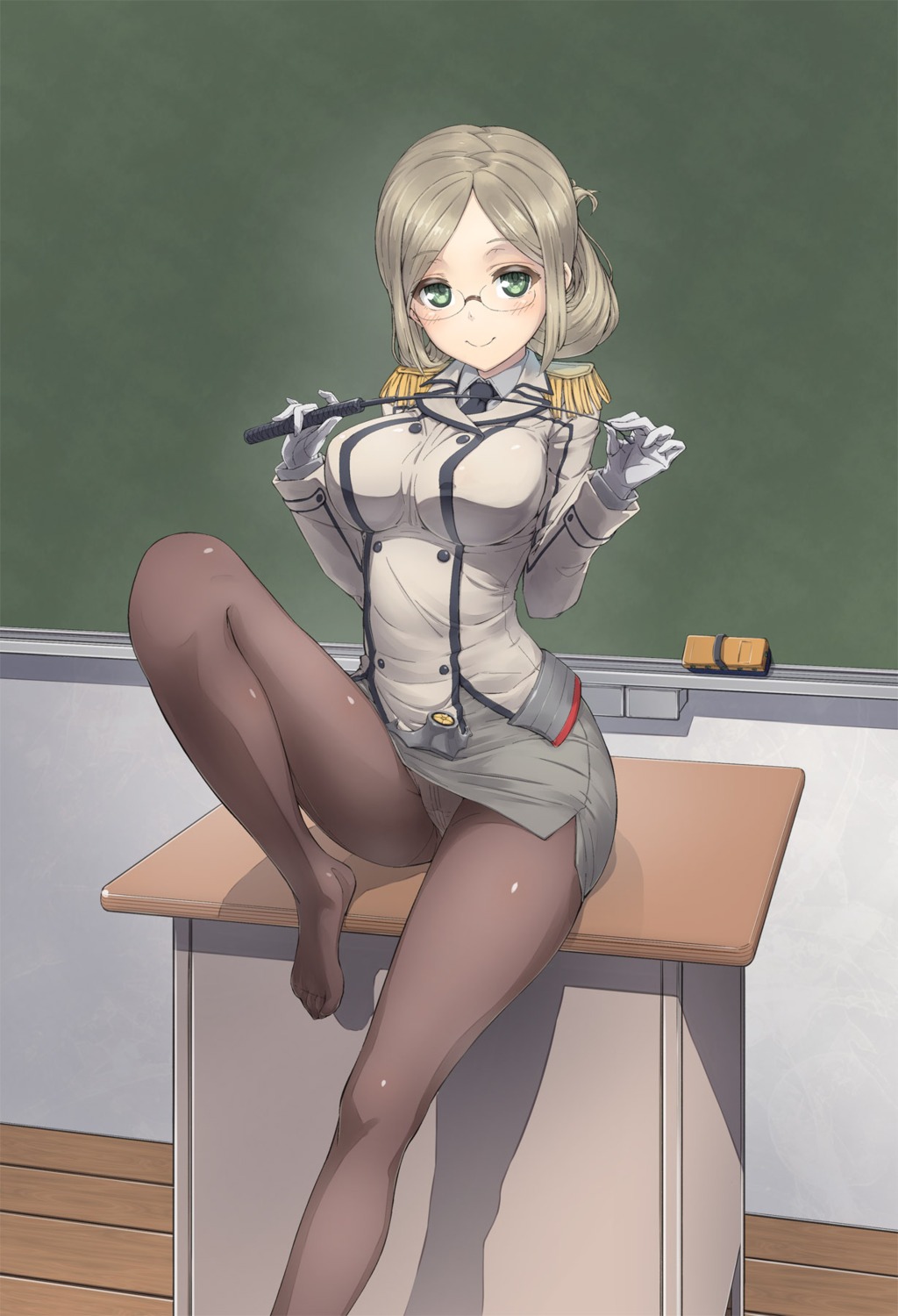 kantai_collection, katori_(kancolle), megane, pantsu, pantyhose, uniform, urigarasu