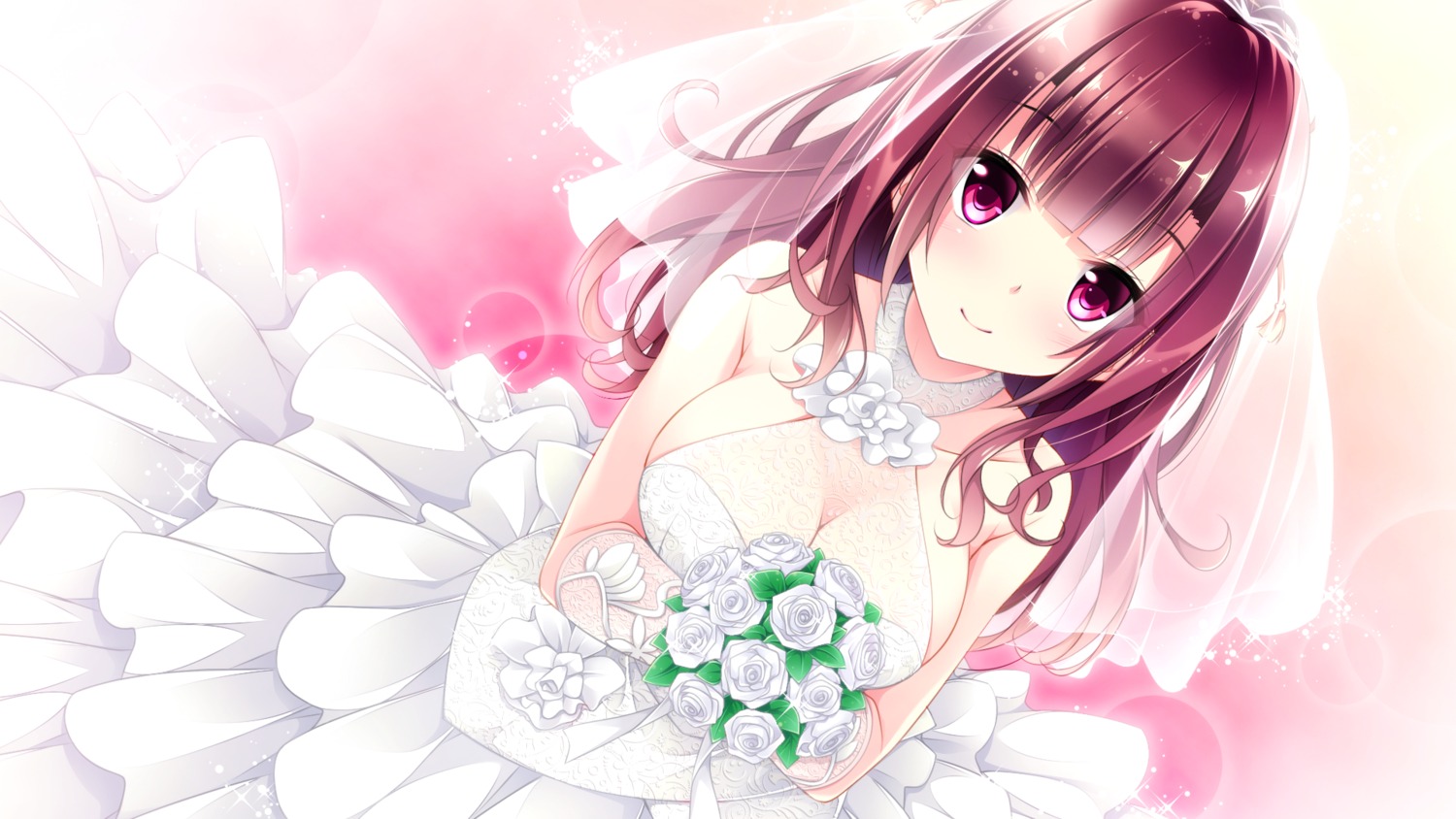 cleavage, dress, ensemble_(company), game_cg, golden_marriage, hayakawa_harui, ichijouji_touko, see_through, wedding_dress