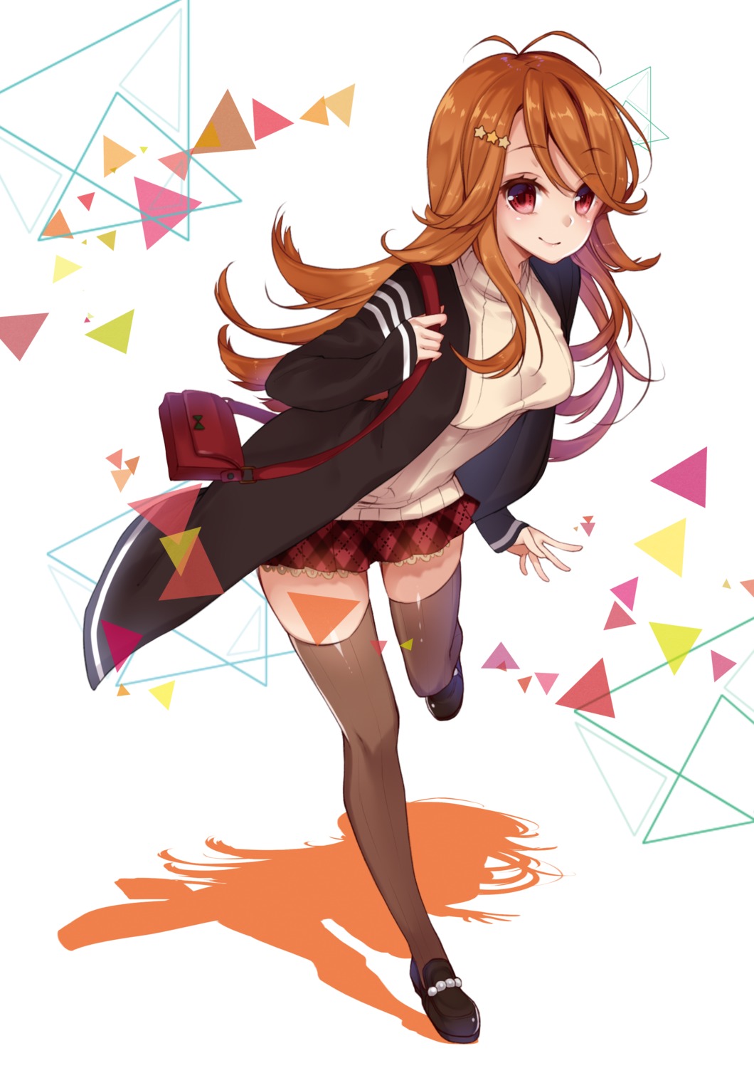 open_shirt, sherypton, sweater, thighhighs, tokyo_7th_sisters, usuta_sumire