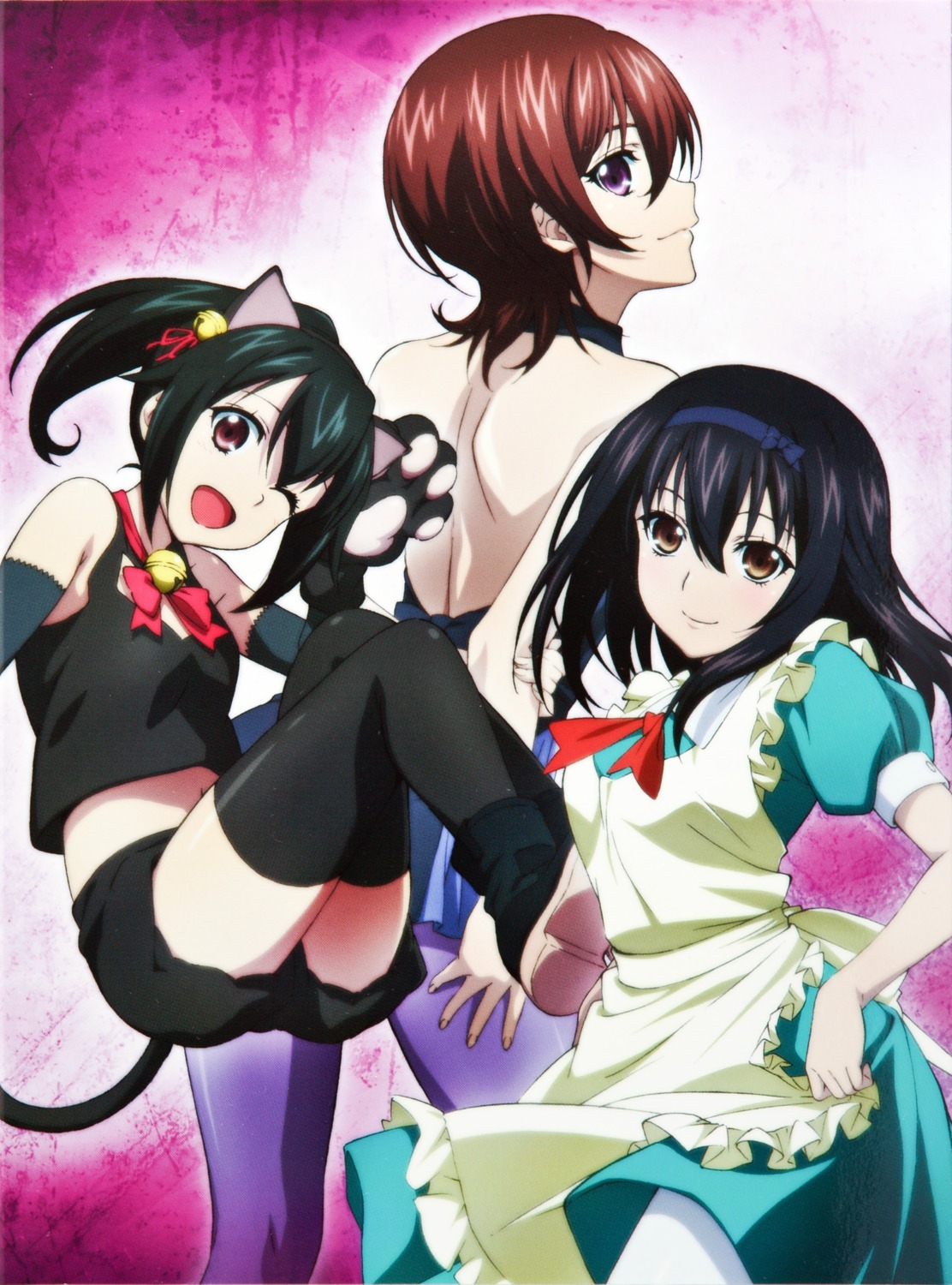 akatsuki_nagisa, animal_ears, dress, himeragi_yukina, nekomimi, raw_scan, screening, strike_the_blood, tail, thighhighs, tokoyogi_yuuma