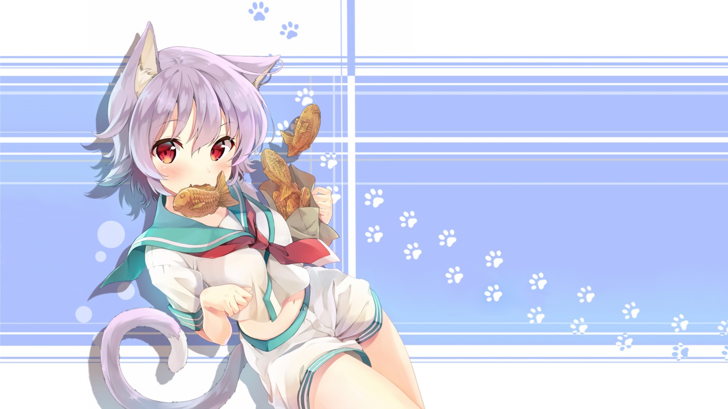 animal_ears, kakao_rantan, kantai_collection, nekomimi, tail, tama_(kancolle)