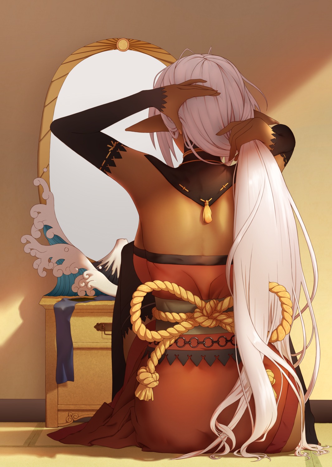 full_metal_daemon_muramasa, japanese_clothes, pointy_ears, sansei_muramasa, thighhighs, yan_wan