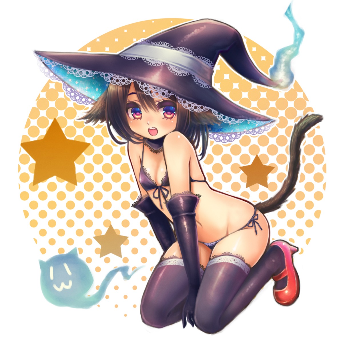 animal_ears, bikini, cleavage, heels, miyamae_porin, nekomimi, swimsuits, tail