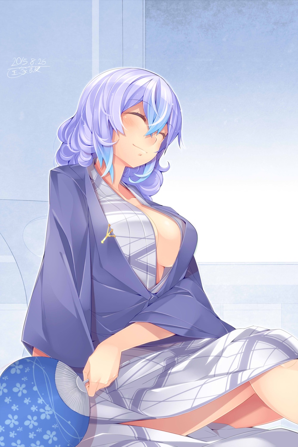 cleavage, kokka_han, letty_whiterock, no_bra, open_shirt, touhou, yukata