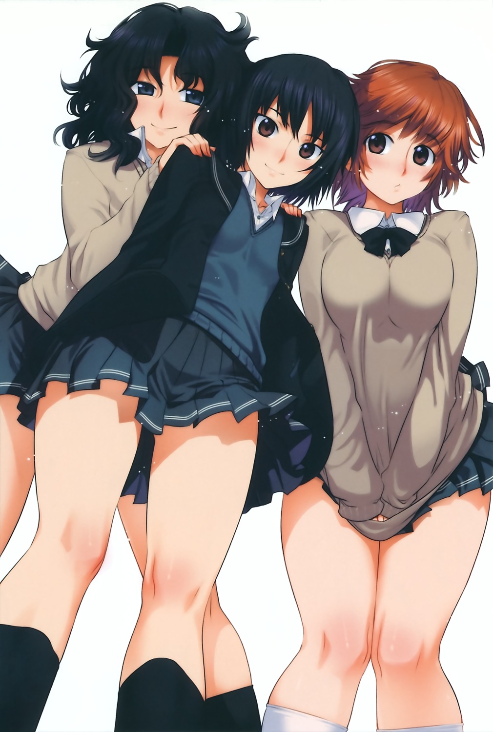 amagami, koume_keito, nanasaki_ai, overfiltered, sakurai_rihoko, seifuku, sweater, tanamachi_kaoru