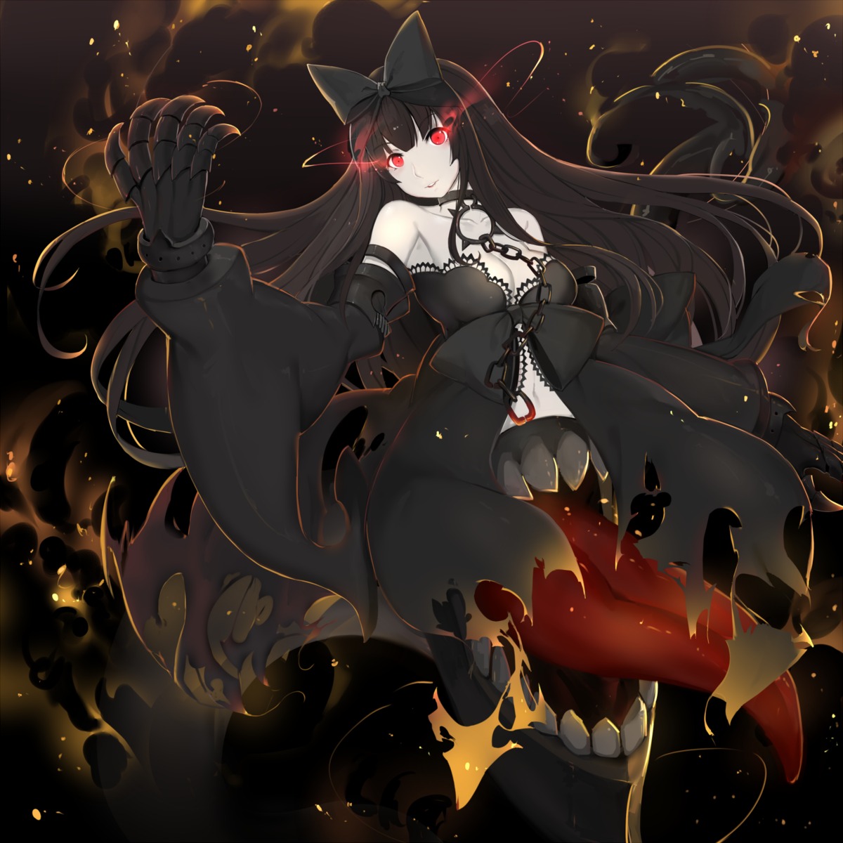 cleavage, kantai_collection, seaplane_tender_hime, torn_clothes, yingji_(zszero)