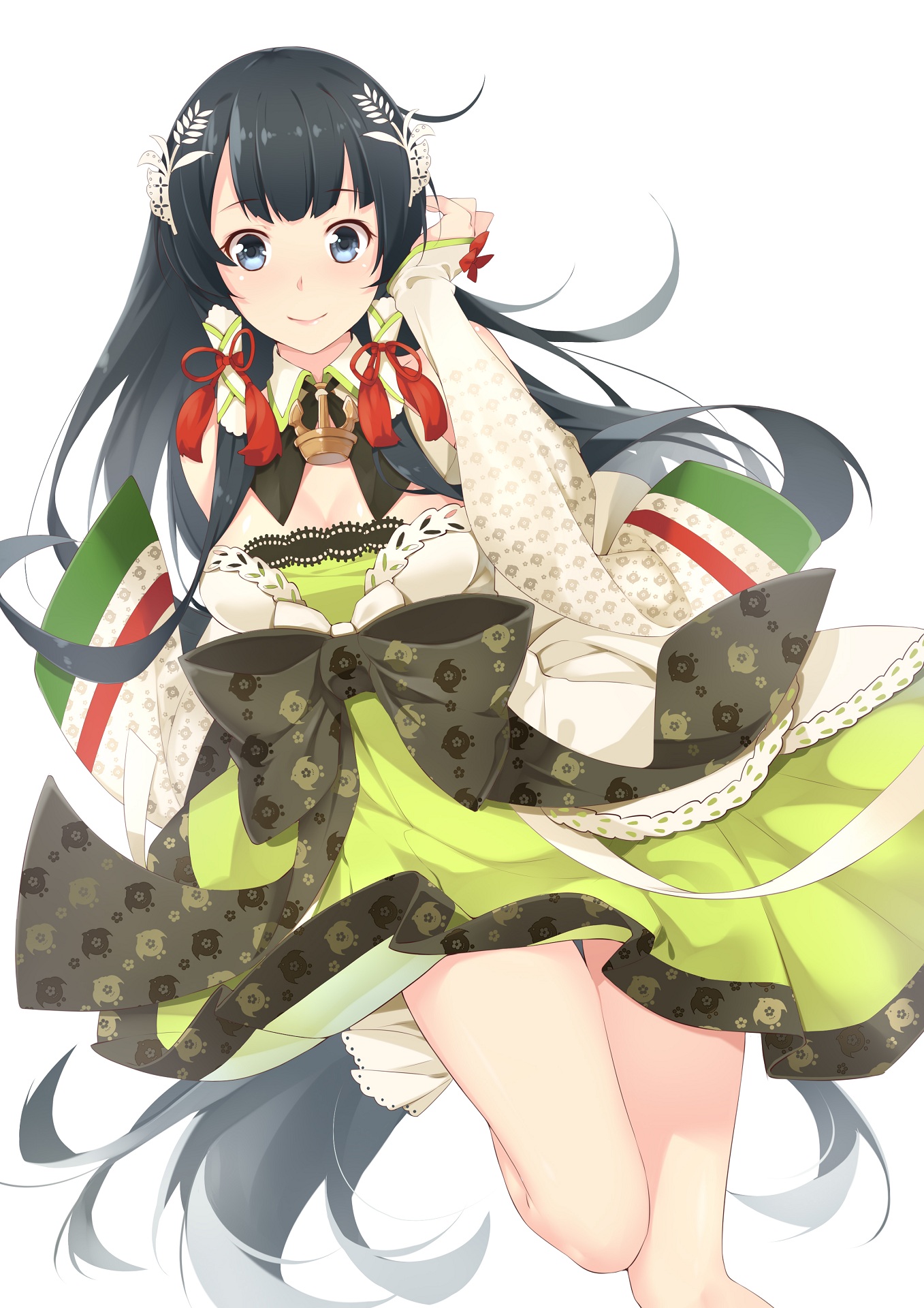cleavage, dress, ello-chan, kantai_collection, mizuho_(kancolle)