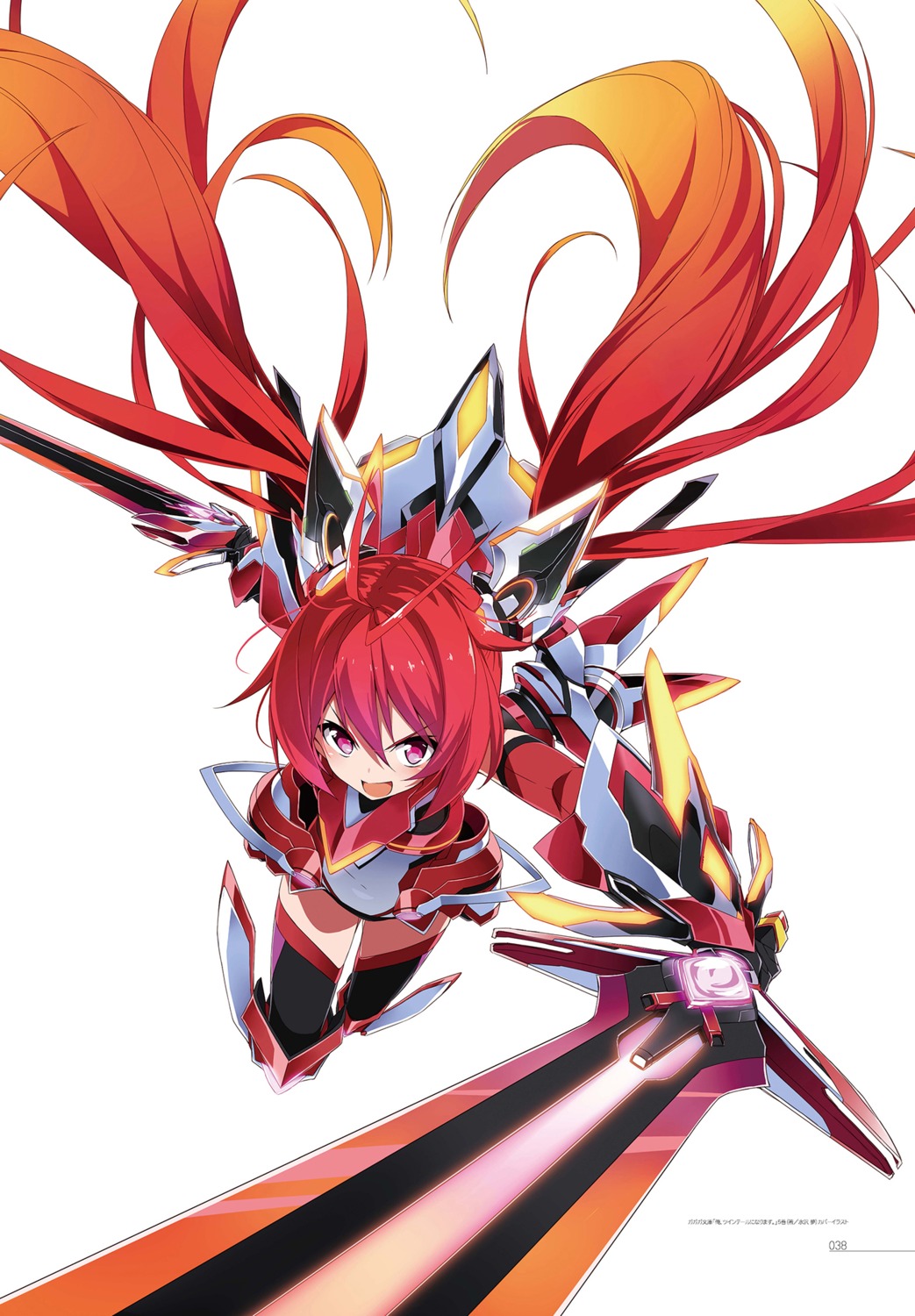 bodysuit, digital_version, kasuga_ayumu_(artist), mitsuka_souji, ore_twintail_ni_narimasu, sword, tailred, thighhighs