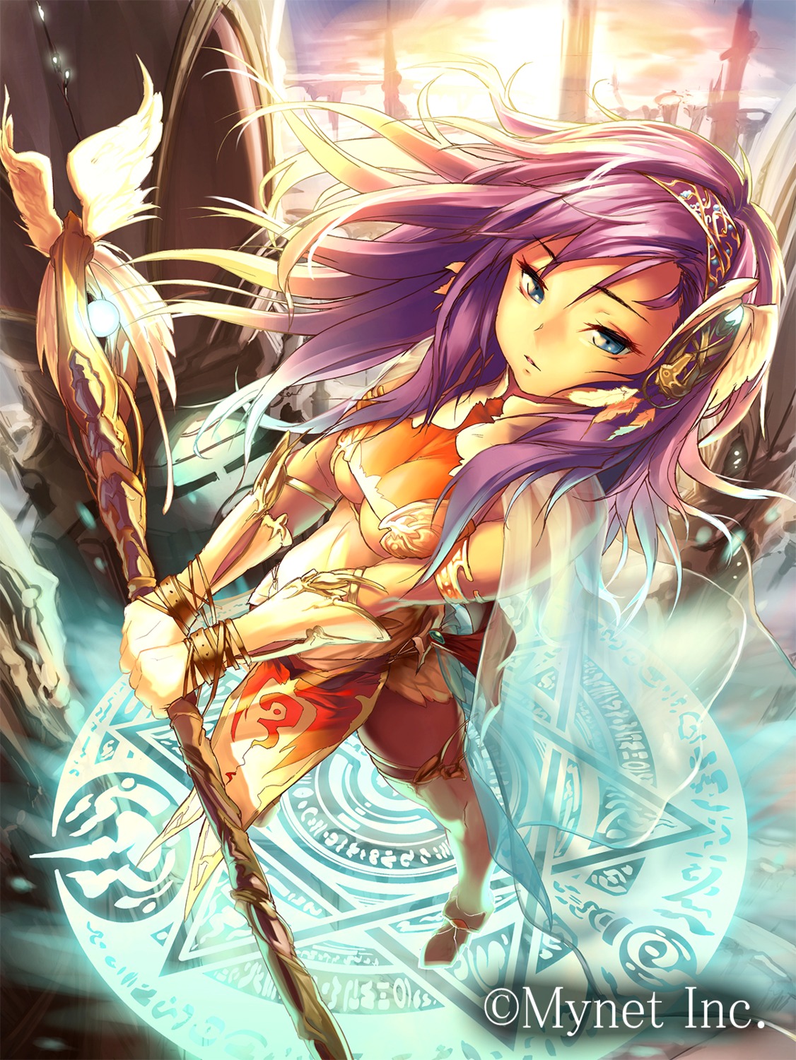 bikini_top, cleavage, falkyrie_no_monshou, popobobo, swimsuits, thighhighs, underboob, weapon