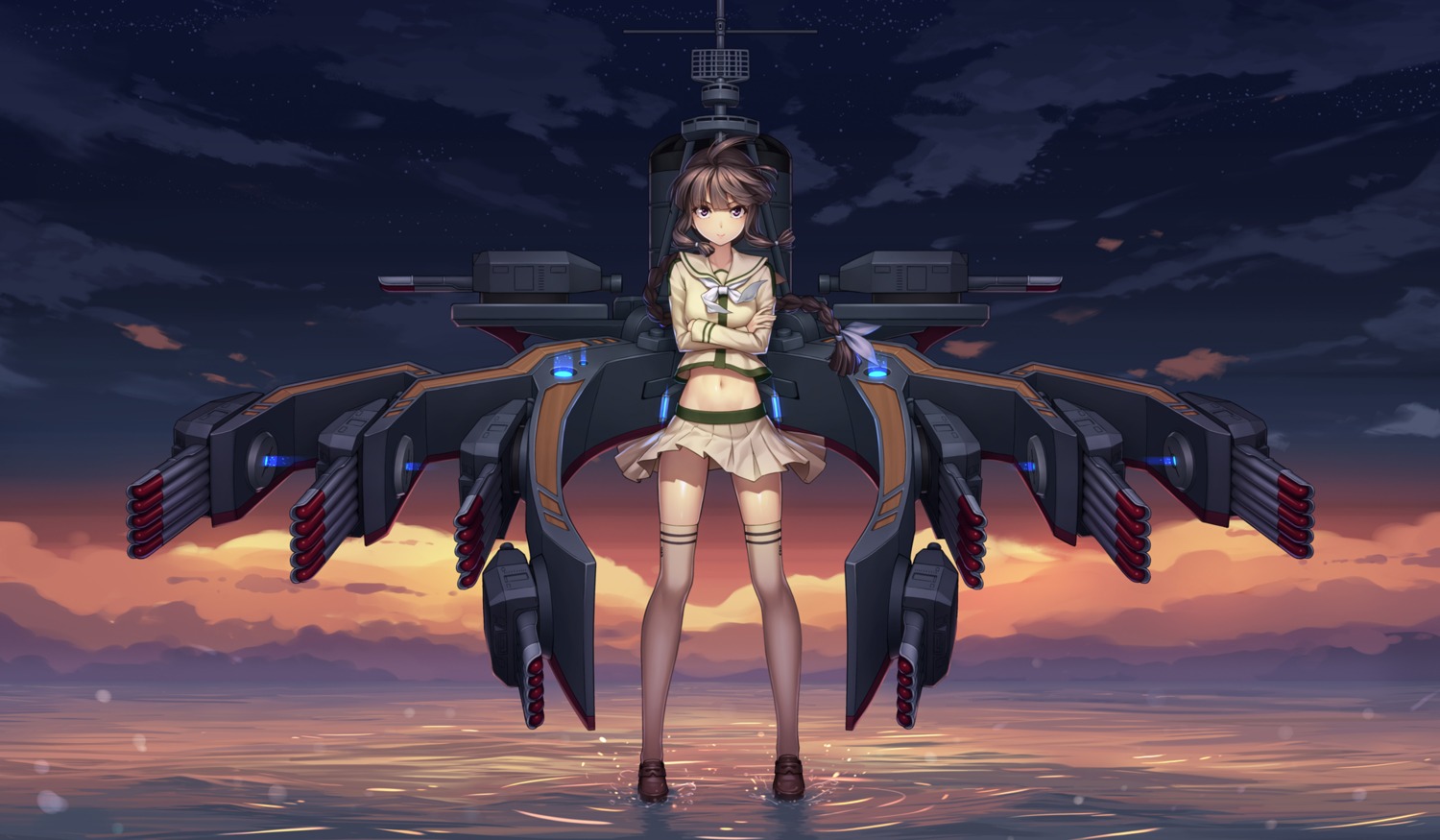 athrun1120, kantai_collection, kitakami_(kancolle), seifuku, thighhighs, wallpaper