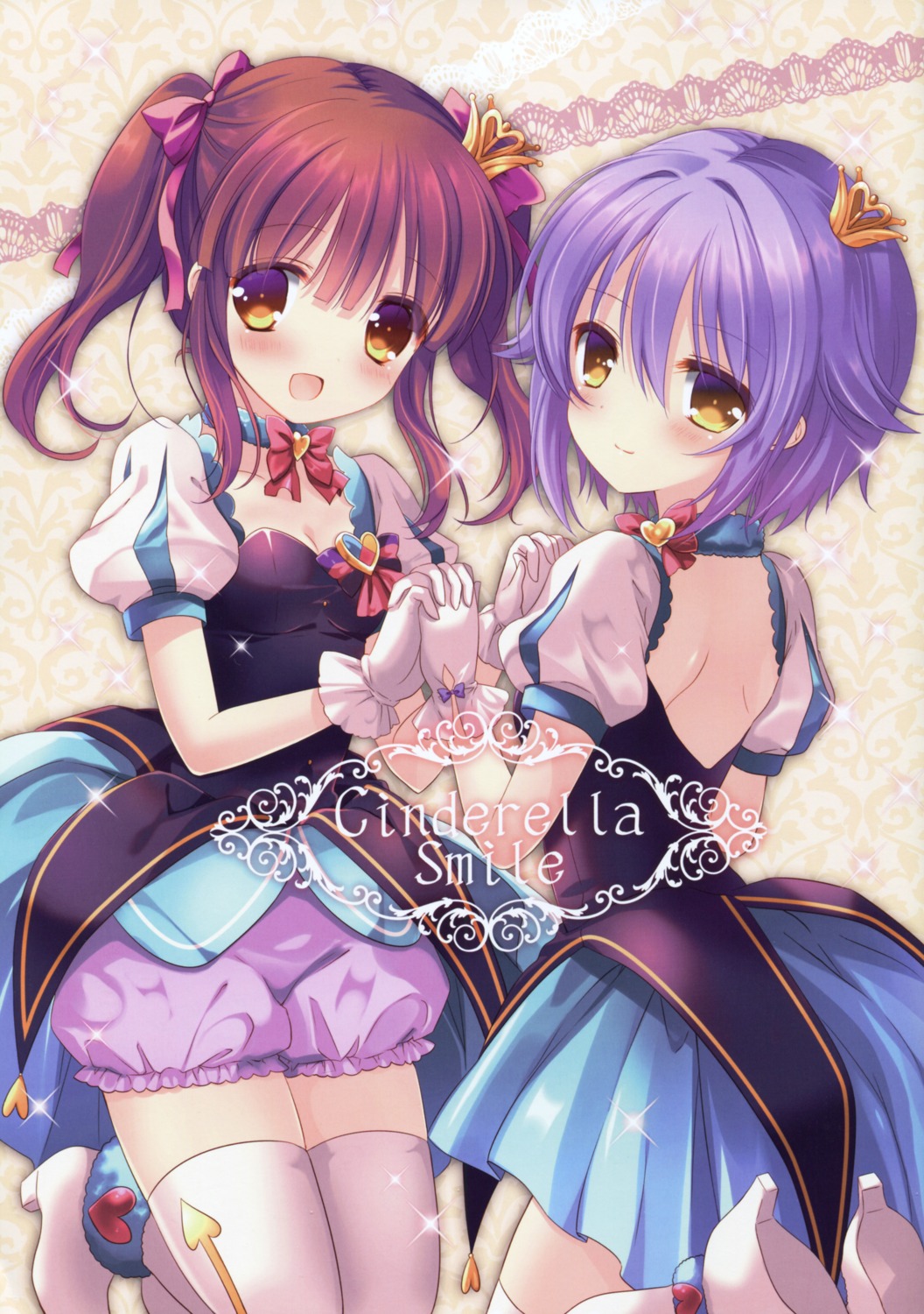 @ism, aono_ribbon, bloomers, cleavage, heels, koshimizu_sachiko, ogata_chieri, the_idolm@ster