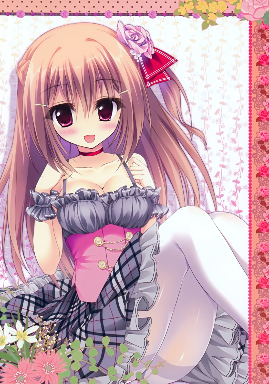 ame_zaiku, cleavage, pantyhose, shiramori_yuse
