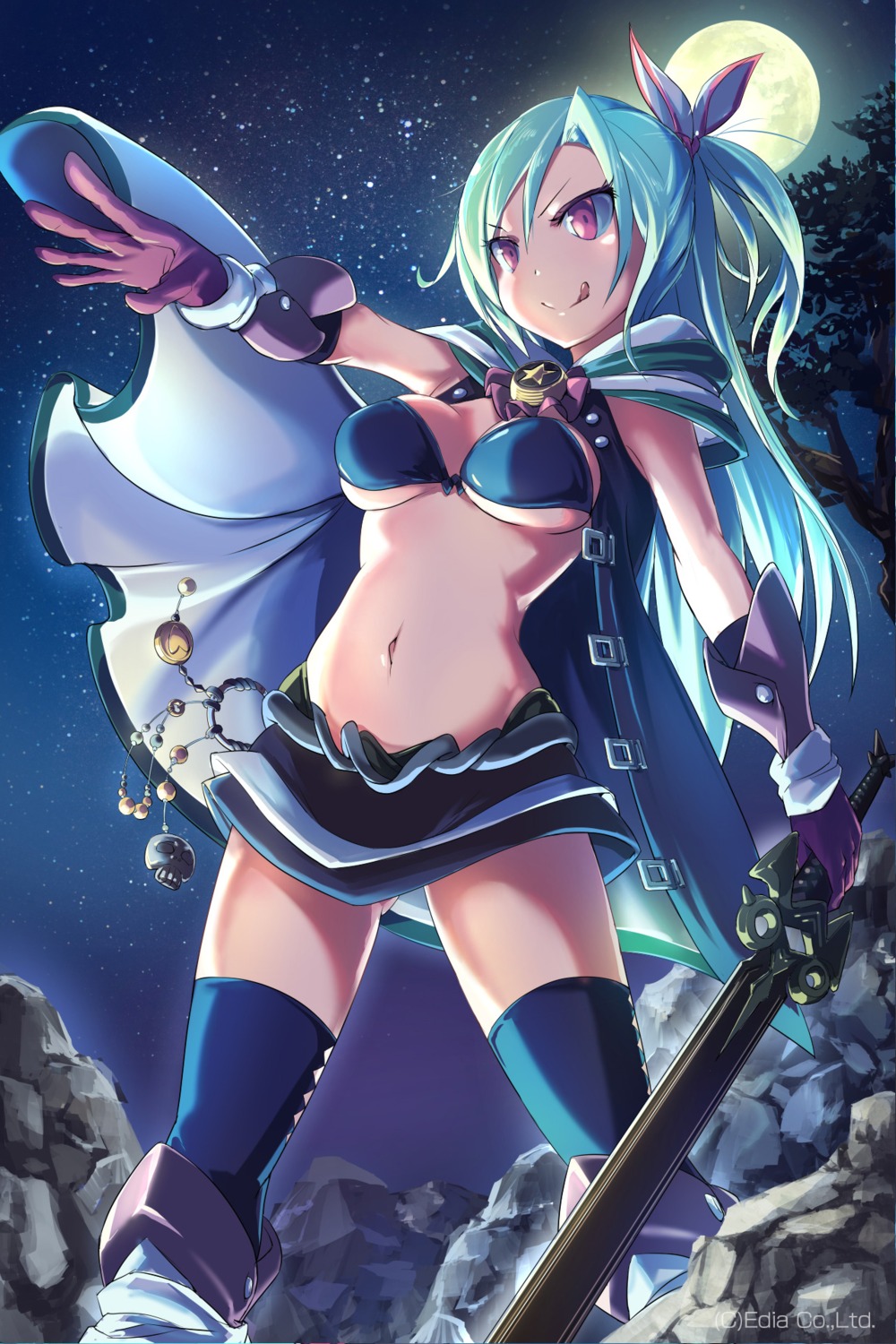 bikini_top, cleavage, loup, swimsuits, sword, thighhighs, underboob