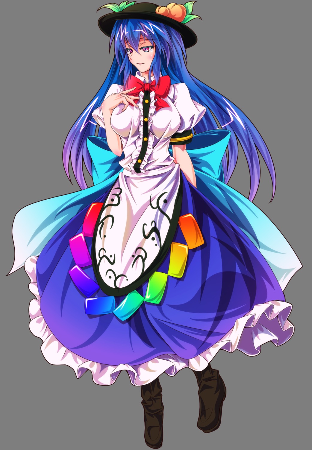 breast_hold, hinanawi_tenshi, touhou, transparent_png, zephid