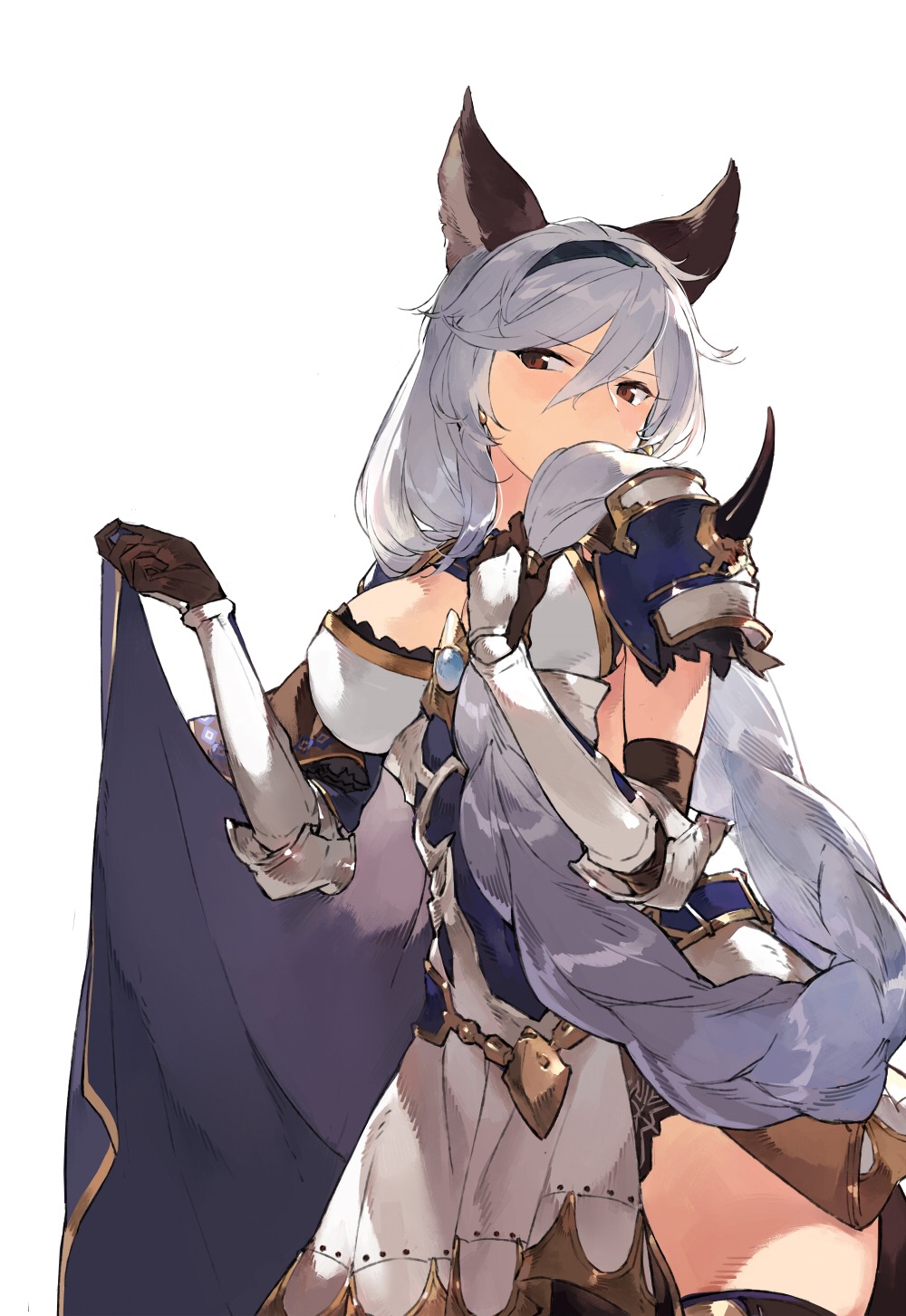 animal_ears, armor, dress, duoyuanjun, granblue_fantasy, heles, thighhighs
