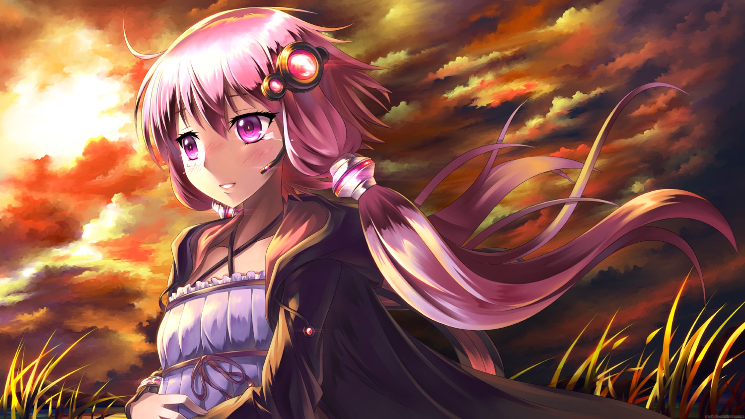 lim, open_shirt, vocaloid, yuzuki_yukari
