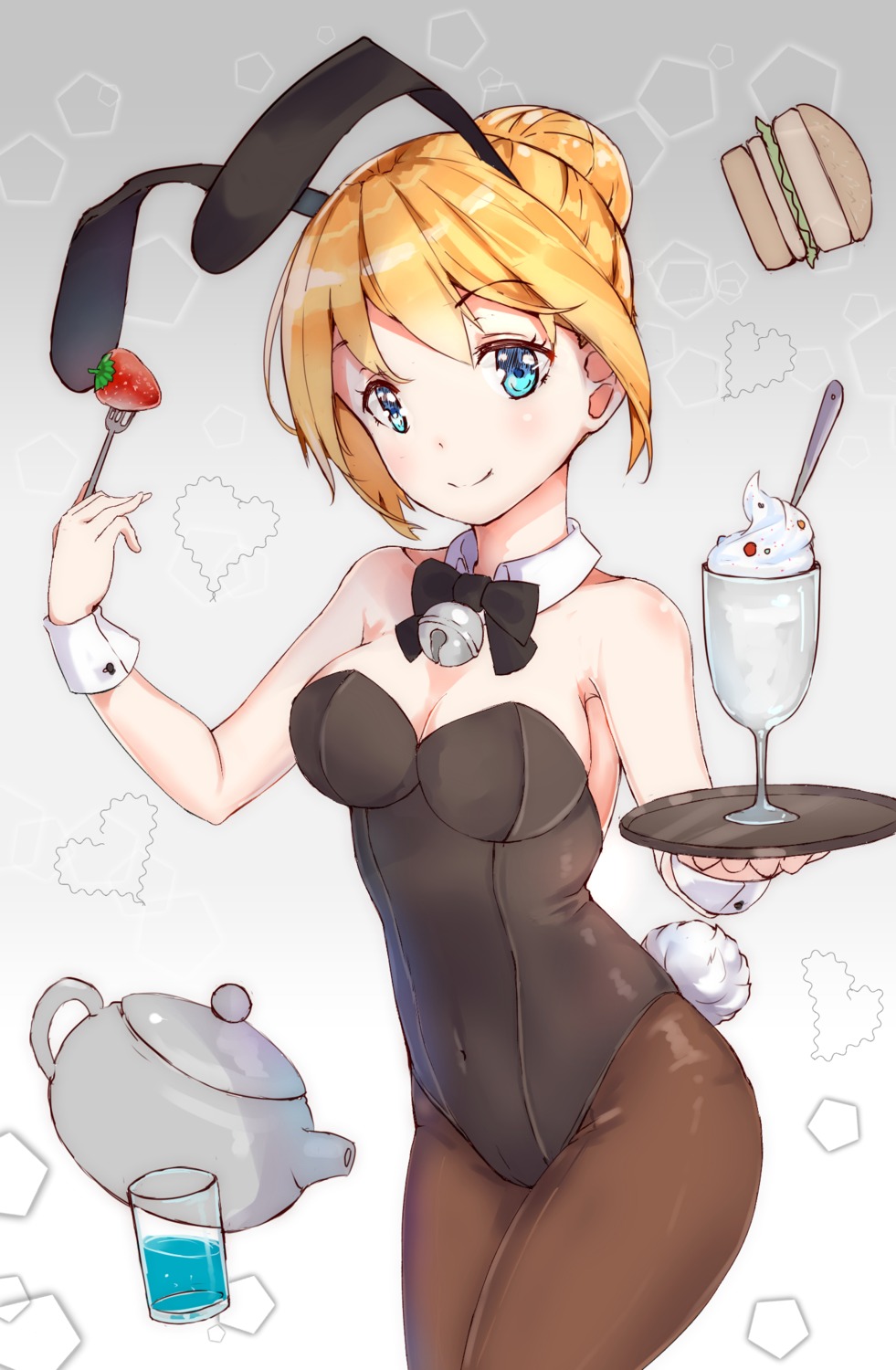 animal_ears, bunny_ears, bunny_girl, cleavage, no_bra, nopan, pantyhose, tail