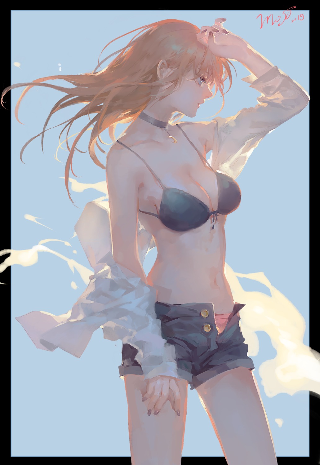 bikini_top, cleavage, moss_(2225028), open_shirt, pantsu, swimsuits