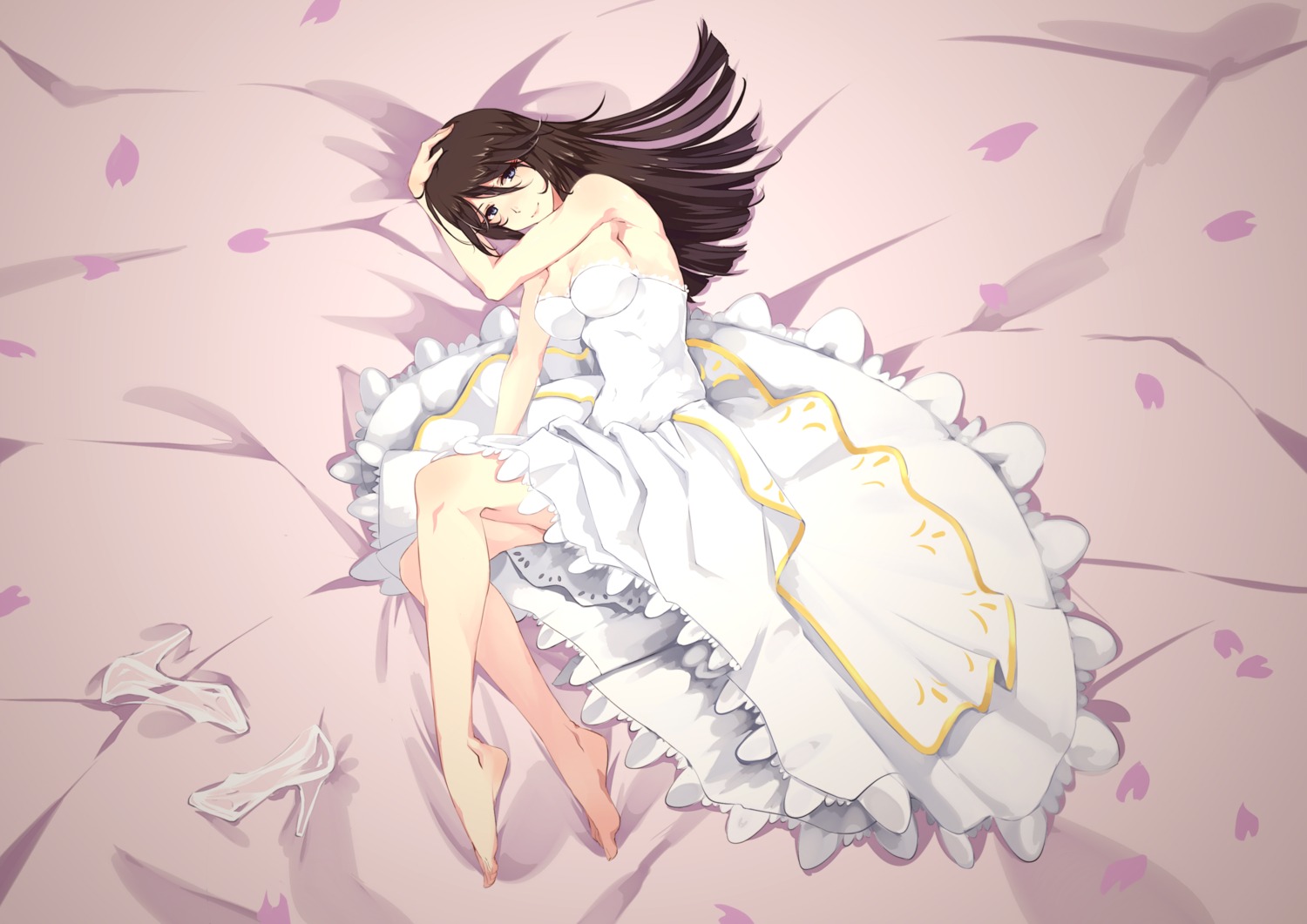 cleavage, dress, grandgua, heels, wedding_dress