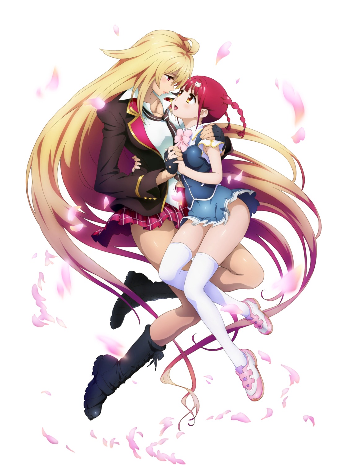 cleavage, nopan, seifuku, shikishima_mirei, thighhighs, tokonome_mamori, valkyrie_drive, valkyrie_drive_-mermaid-