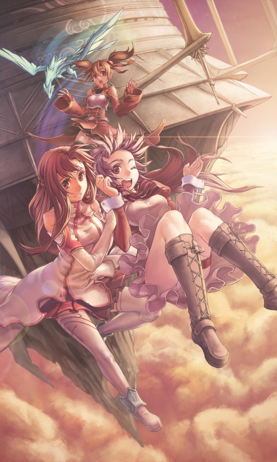 asuna_(sword_art_online), lisbeth, pantsu, pina, rotix, silica, sword, sword_art_online