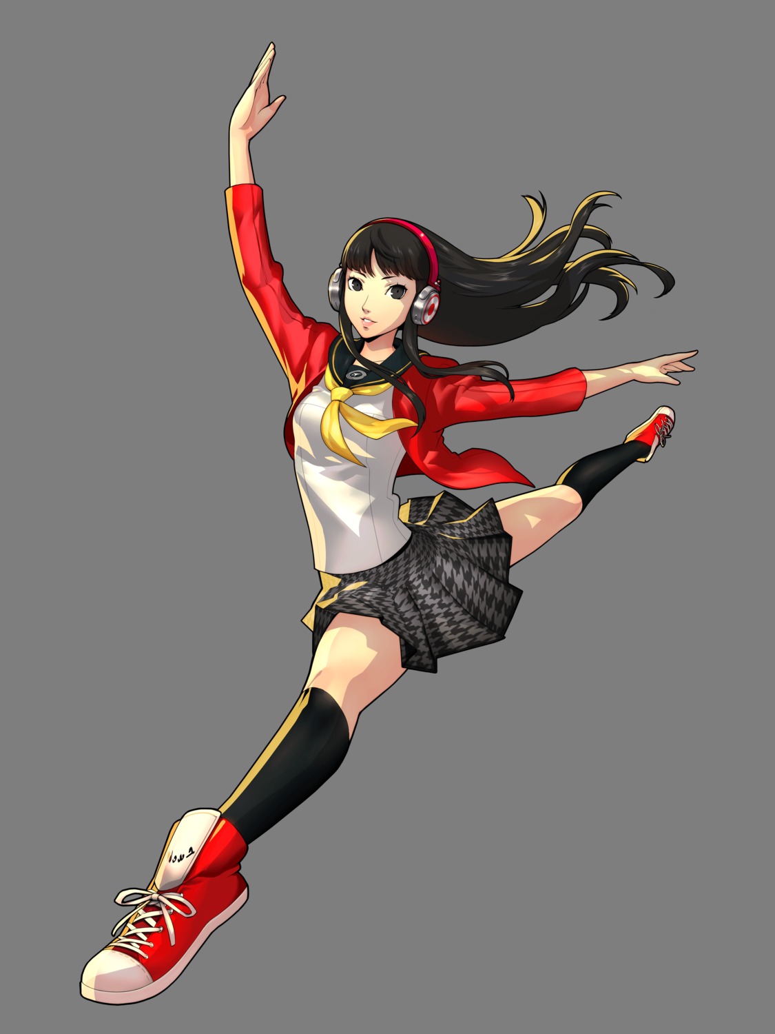 amagi_yukiko, headphones, megaten, open_shirt, persona, persona_4, persona_4:_dancing_all_night, seifuku