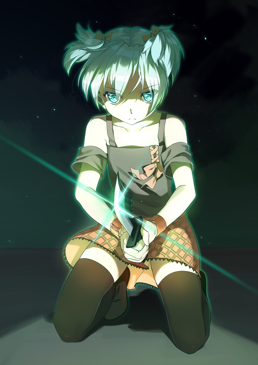 ansatsu_kyoushitsu, crossdress, hmniao, shiota_nagisa, thighhighs, trap, weapon