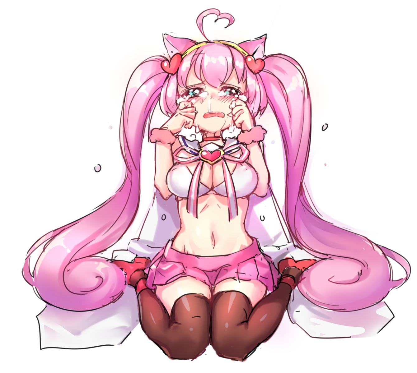 animal_ears, bikini_top, cleavage, heels, rosia_(show_by_rock!), shennai_misha, show_by_rock!!, swimsuits