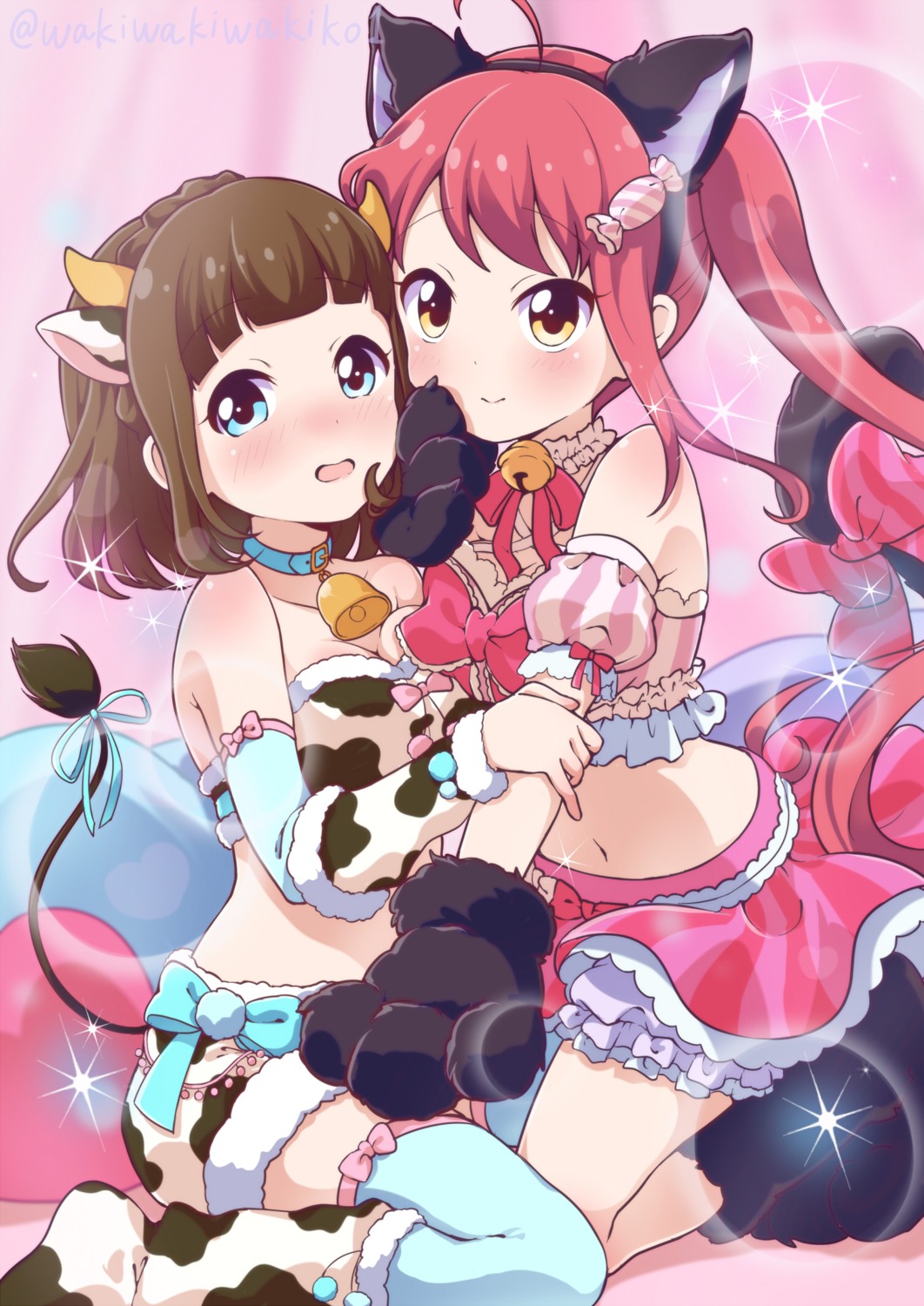 animal_ears, asahina_kokomi, battle_girl_high_school, hasumi_urara, horns, tail, thighhighs, waki_(pixiv2609622)