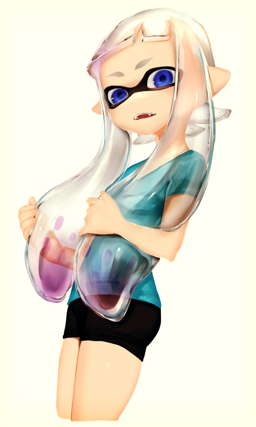 bike_shorts, inkling_(splatoon), pointy_ears, puchiman, splatoon