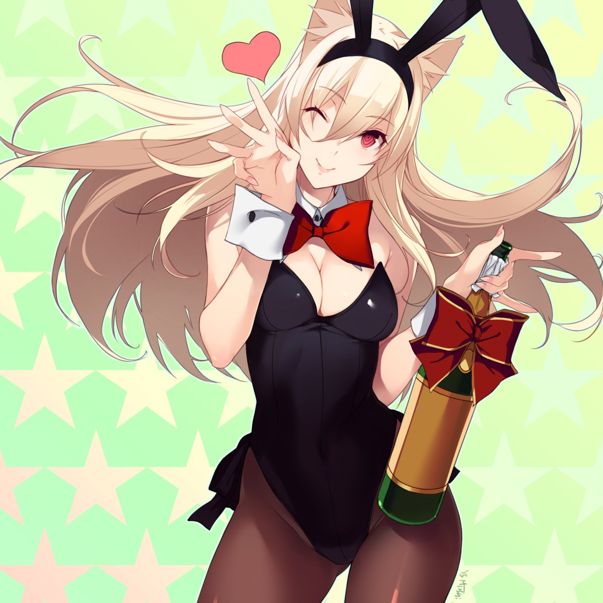 animal_ears, bunny_ears, bunny_girl, cleavage, kagetomo_midori, pantyhose