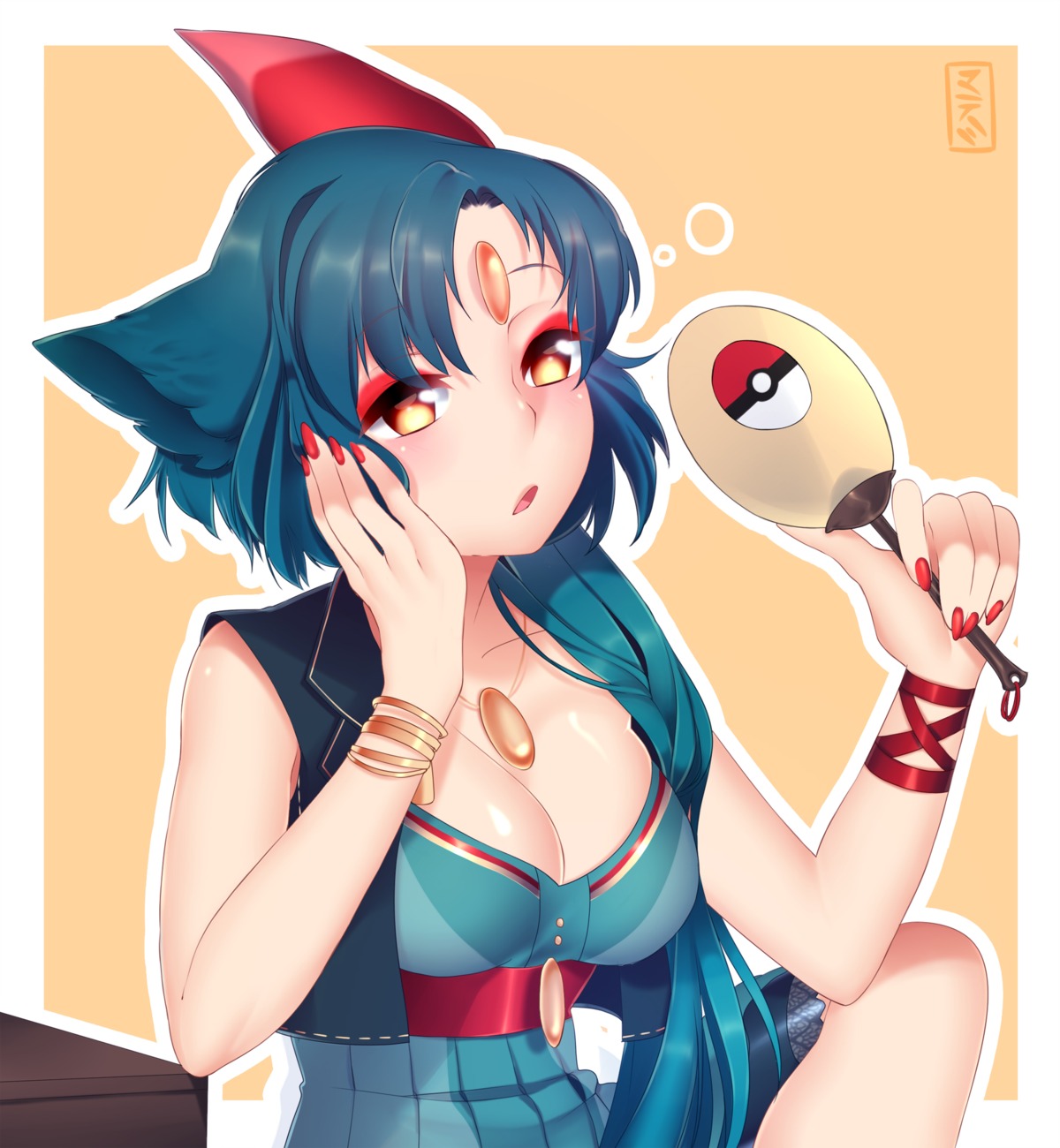 animal_ears, anthropomorphization, cleavage, matemi, pokemon, sneasel