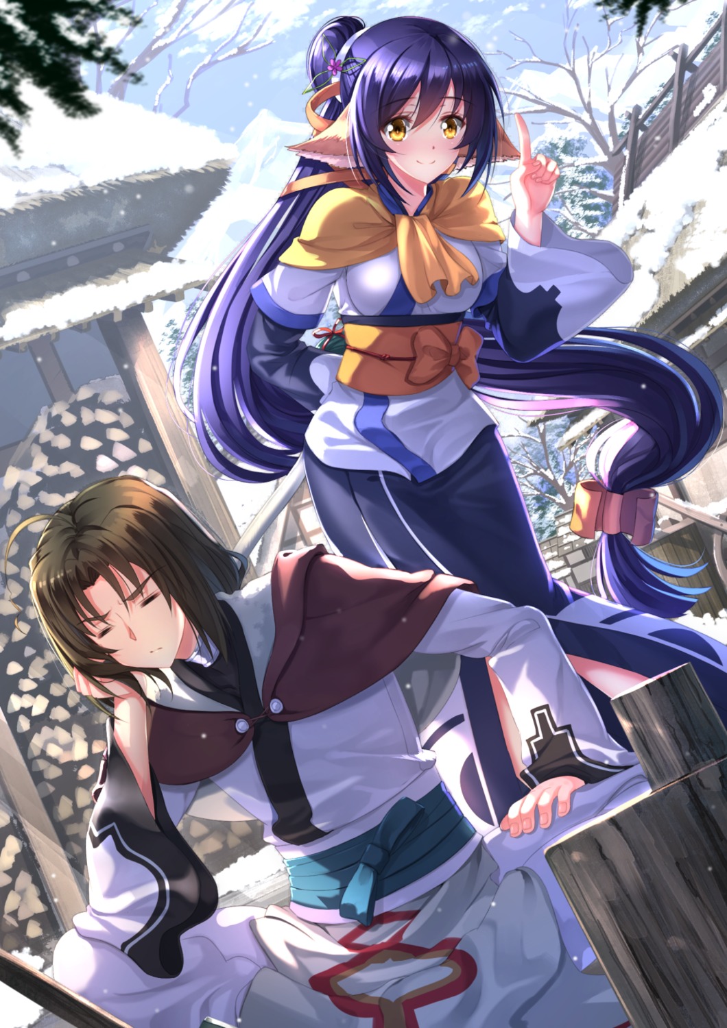 animal_ears, haku_(utawarerumono), kuon_(utawarerumono), swordsouls, tail, utawarerumono, utawarerumono_itsuwari_no_kamen