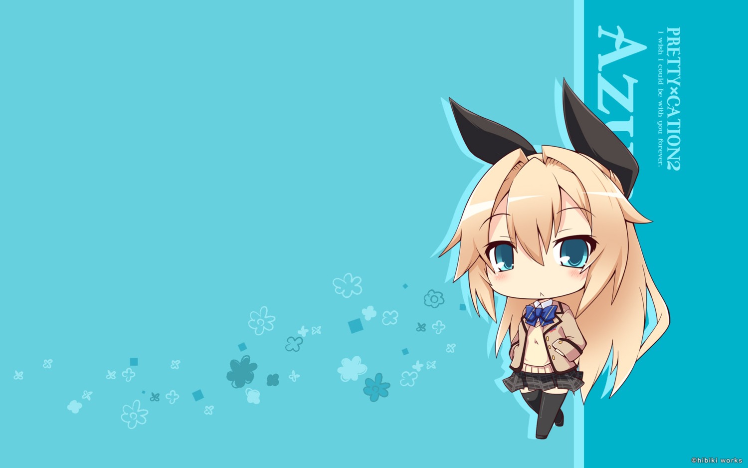 chibi, hibiki_works, kurashiki_azusa, pretty_x_cation_2, retoma_kuro, seifuku, thighhighs, wallpaper