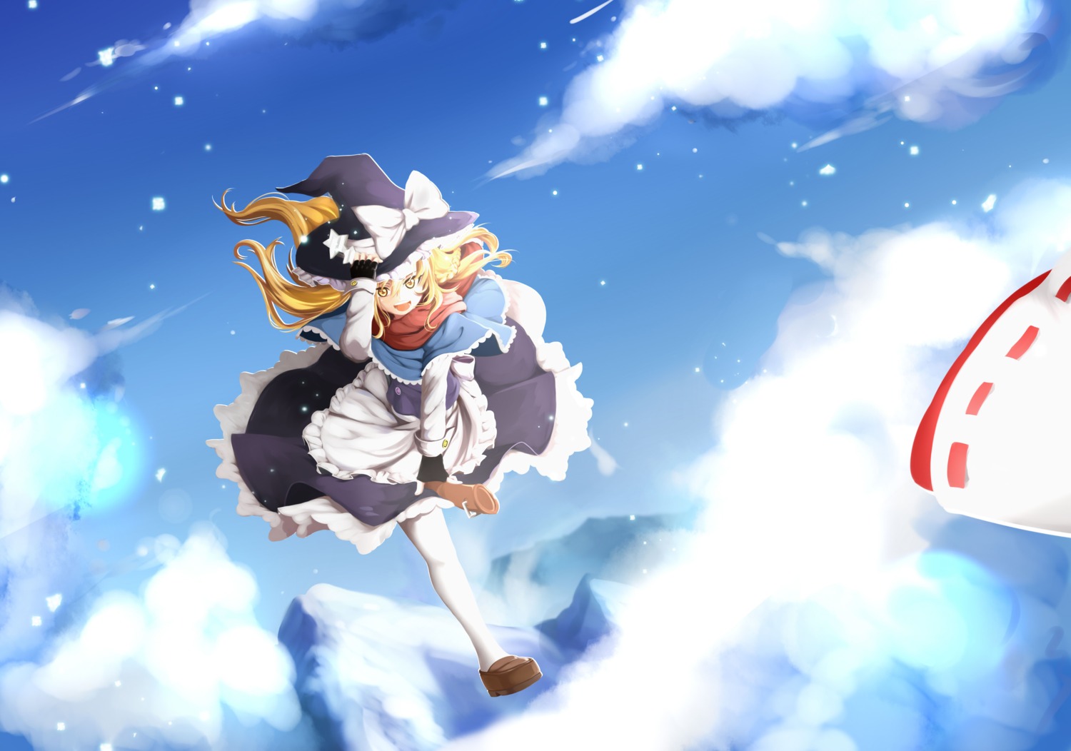 hakurei_reimu, kirisame_marisa, pantyhose, tendo_(zhazhatiantong), touhou, witch