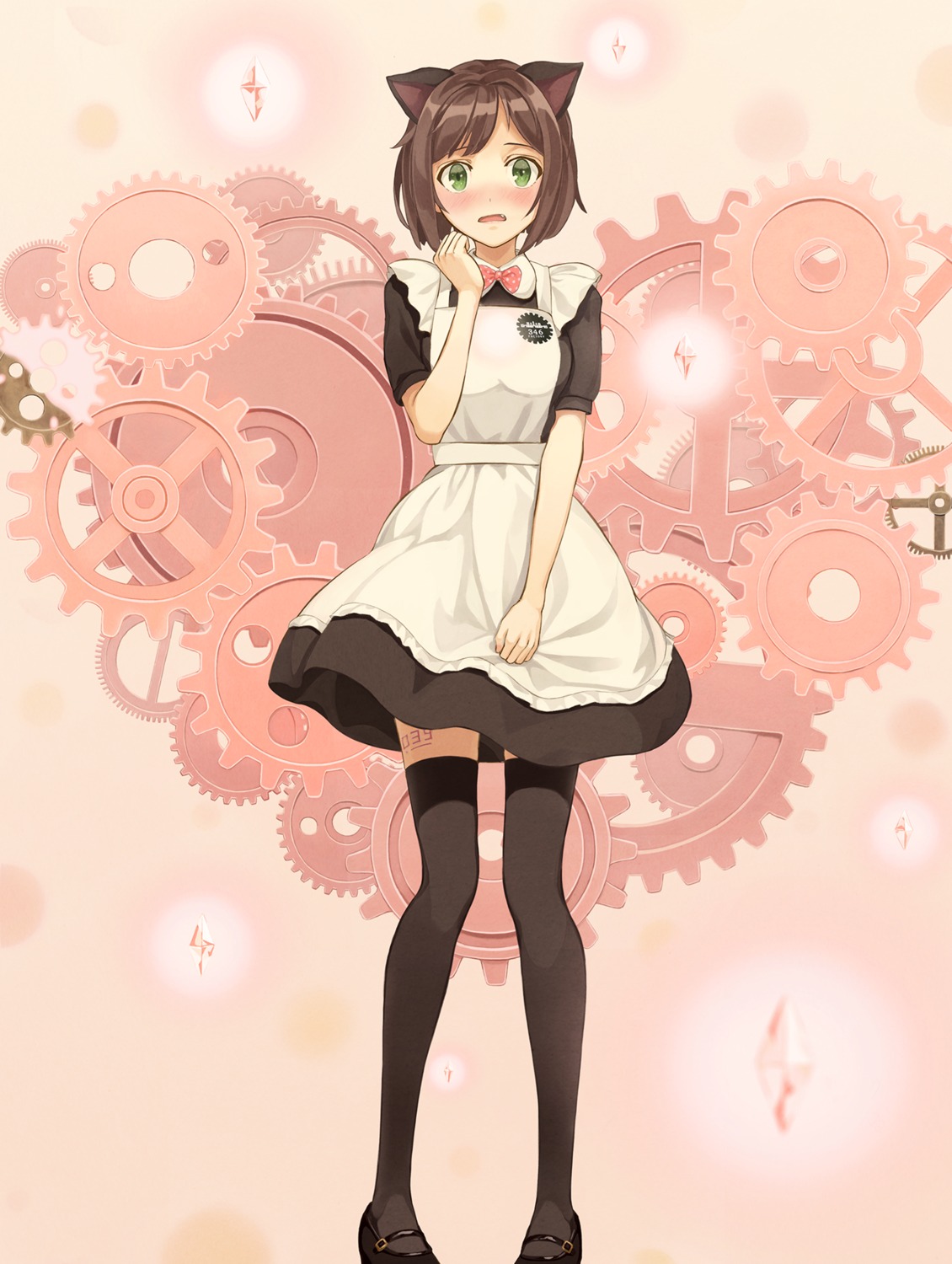 animal_ears, maekawa_miku, maid, tattoo, the_idolm@ster, the_idolm@ster_cinderella_girls, thighhighs, turu