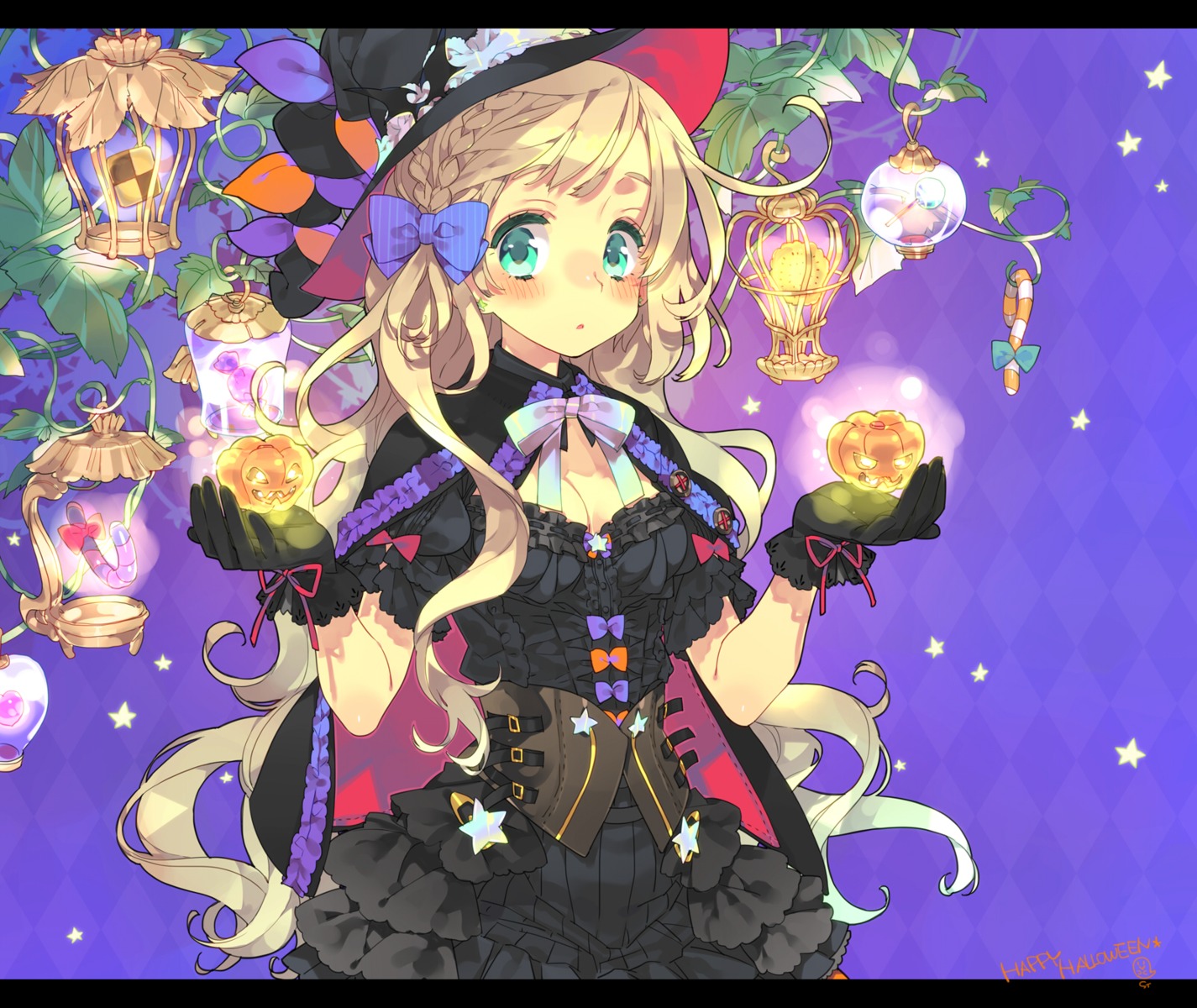 cleavage, gothic_lolita, halloween, lolita_fashion, toujou_sakana, witch