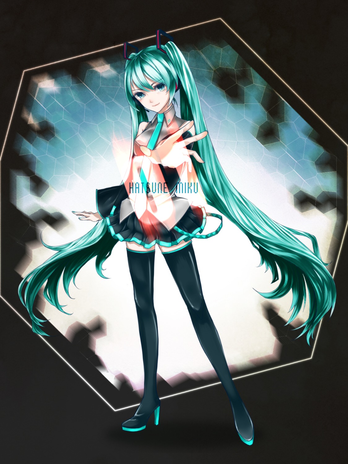 hatsune_miku, heels, thighhighs, vocaloid, yukimasa