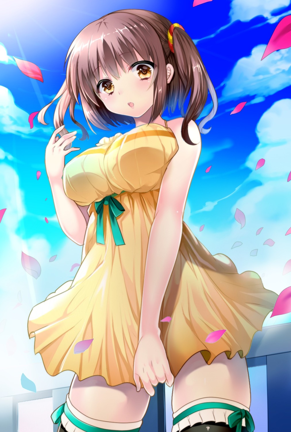 dress, ebina_nana, himouto!_umaru-chan, summer_dress, thighhighs, uzura_(moimoi)