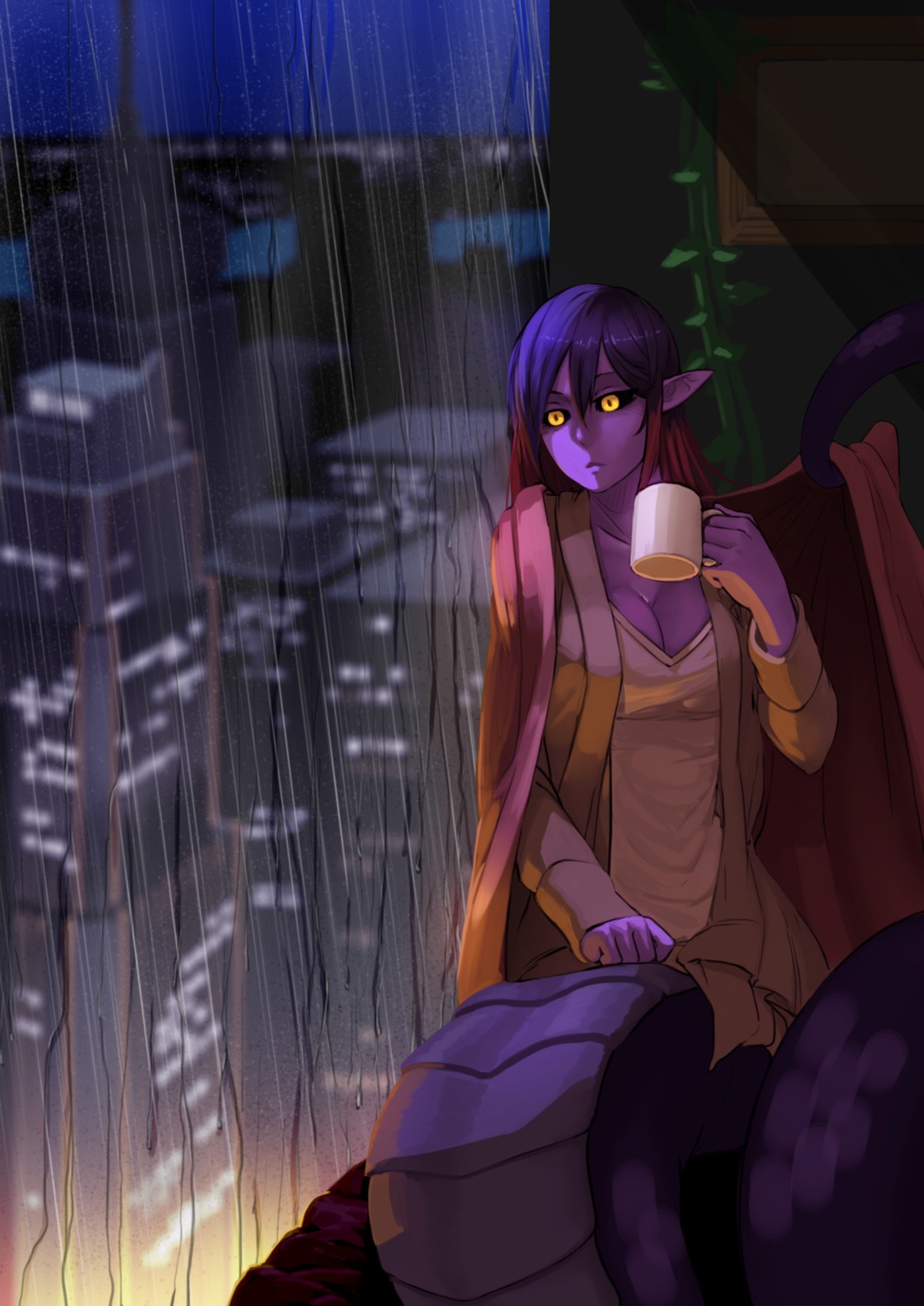apophis_(monster_girl_encyclopedia), cleavage, less, monster_girl, monster_girl_encyclopedia, pointy_ears