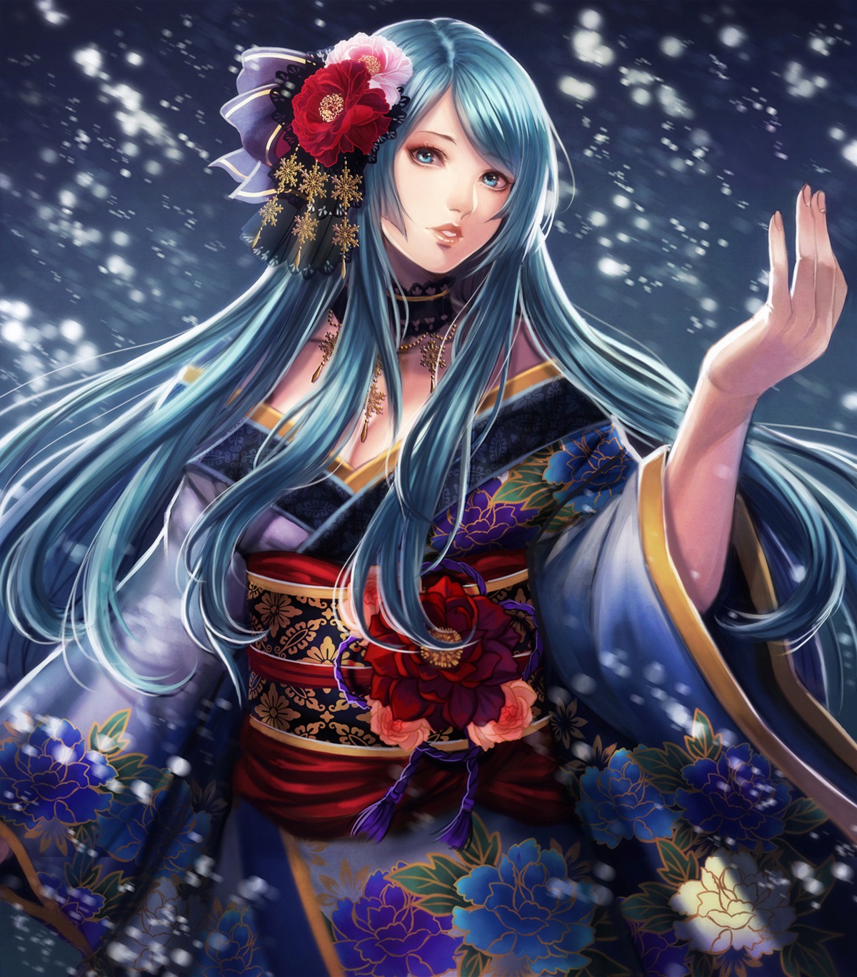 ayakashi_hyakkiyakou, cleavage, kimono, syu_kamiya