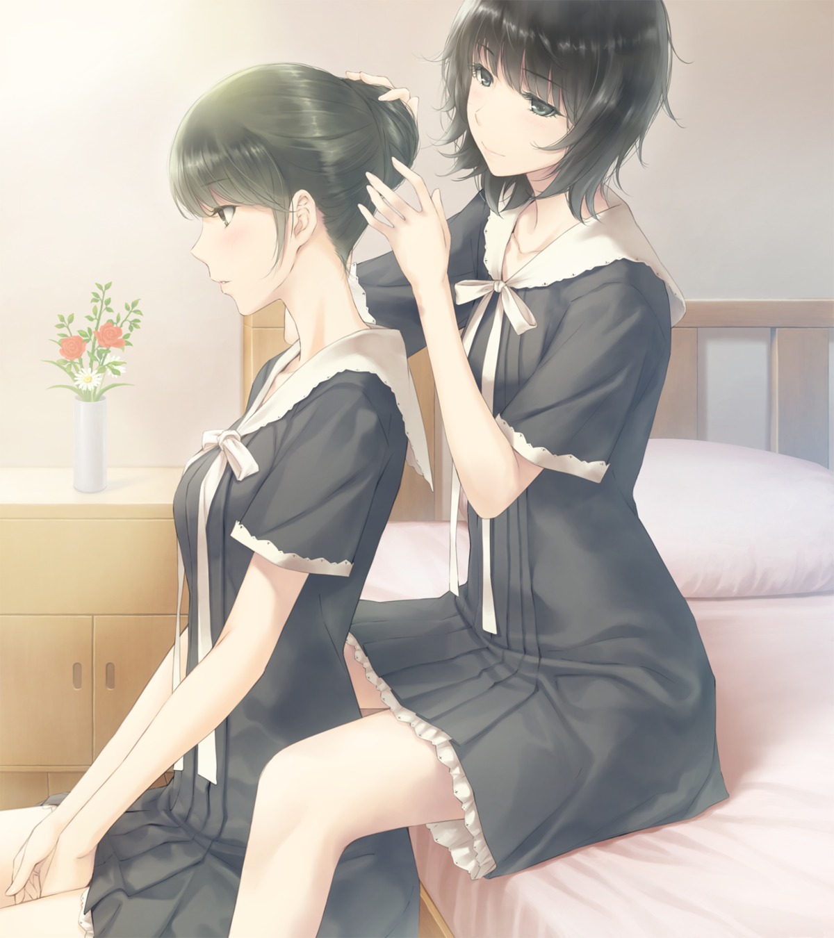 flowers, game_cg, innocent_grey, seifuku, sugina_miki, takasaki_chidori, yaegaki_erika